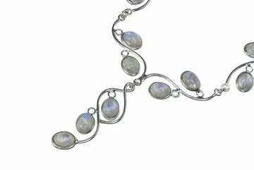 ALUNA Y-Kette Collier mit Regenbogen-Mondstein Silber 925, bläulich schillernd - Hochzeit Feiertage - cl0126x3