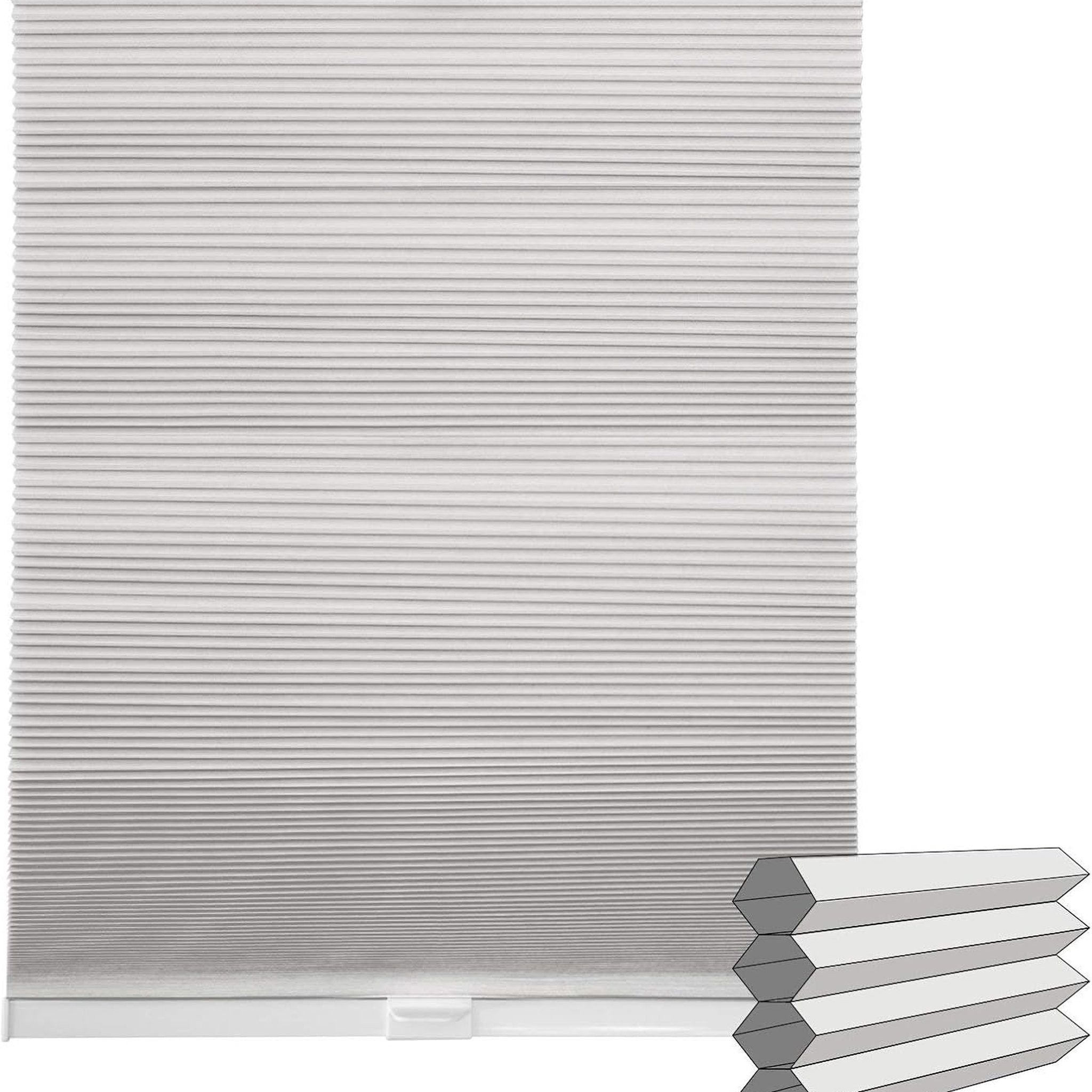 Victoria M. Wabenplissee Verdunkelnd 100x240cm weiß Blackout, verdunkelnd, mit Bohren, verspannt, verschraubt, innenliegende Seile, Wabenstruktur