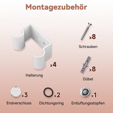 SONNI Designheizkörper Design Heizkorper Röhren Weiß Horizontal Doppellagig Bad 593x1200mm, 1332 Watt Röhrenheizkörper, Heizungsbereich 9~14 Quadratmeter