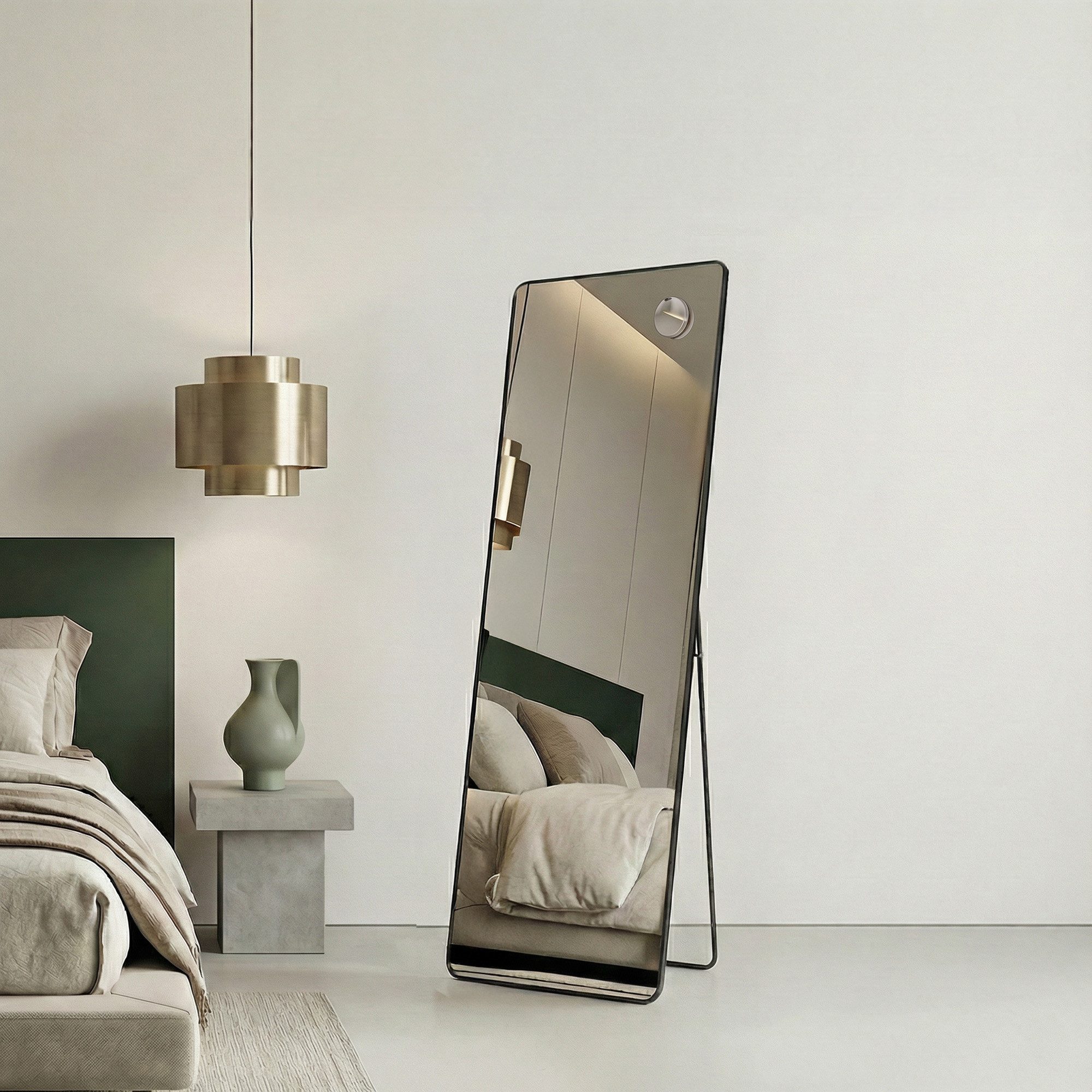 SONGMICS Standspiegel Wandspiegel, Ganzkörperspiegel, stehend oder wandmontiert, Ganzkörperspiegel, 160 x 50 / 140 x 40 cm, stehend oder wandmontiert