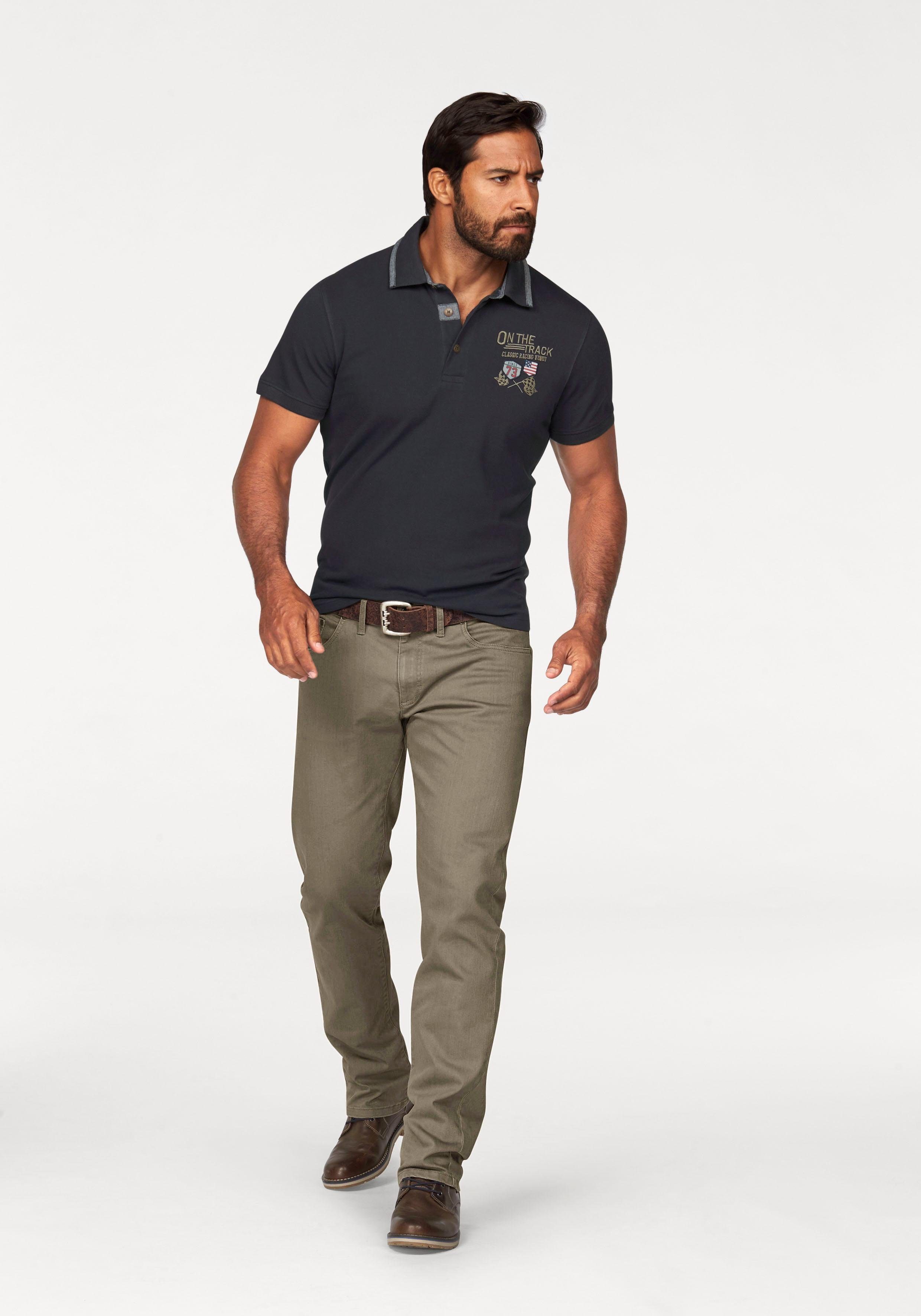 Arizona Poloshirt Kurzarm, mit Rippbündchen, Polokragen mit Knöpfen