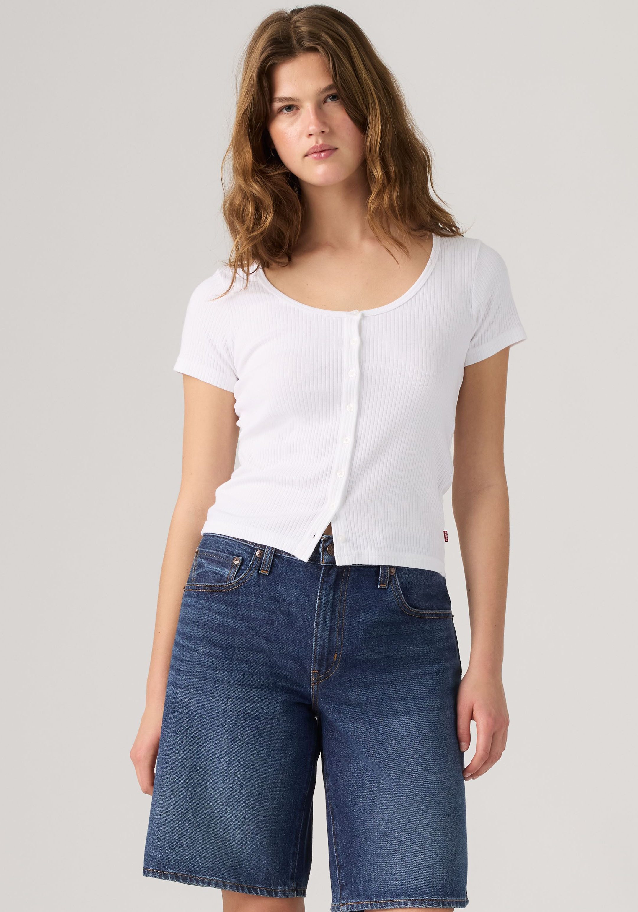 Levi's® T-Shirt AUSTEN BUTTON THROUGH SS Feinripp