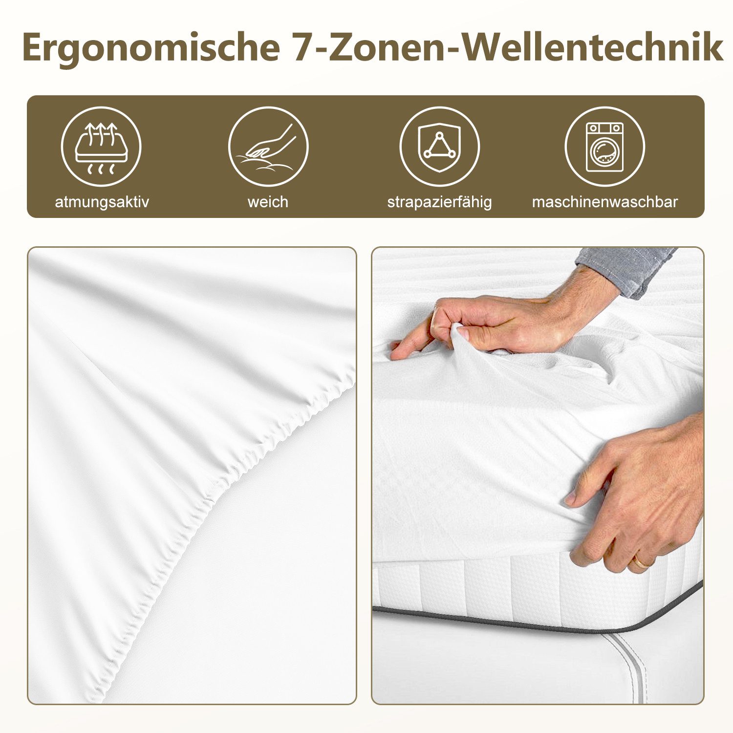 Taschenfederkernmatratze Homimaster Matratze ergonomische 7-Zonen, Homimaster, 25 cm hoch, (Taschenfederkernmatratze Härtegrad H3, Matratzen mit hochwertigem Komfortschaum), in 90x200 cm und 140x200 cm Größen