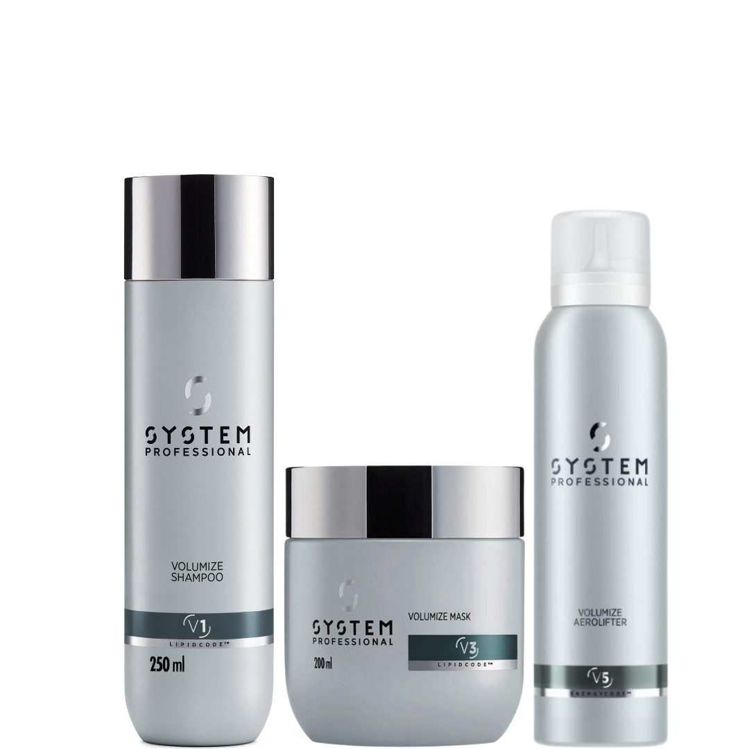 System Professional Haarpflege-Set Lipid Code Volumize Trio, 3-tlg.