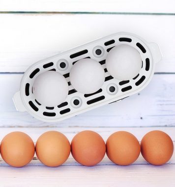 TZS FIRST AUSTRIA Eierkocher Elektrischer Eierkocher 210W, 3 Eier, mit Messbecher, 210 W, und Eierstecher, für hartgekochte, weichgekochte, Eier