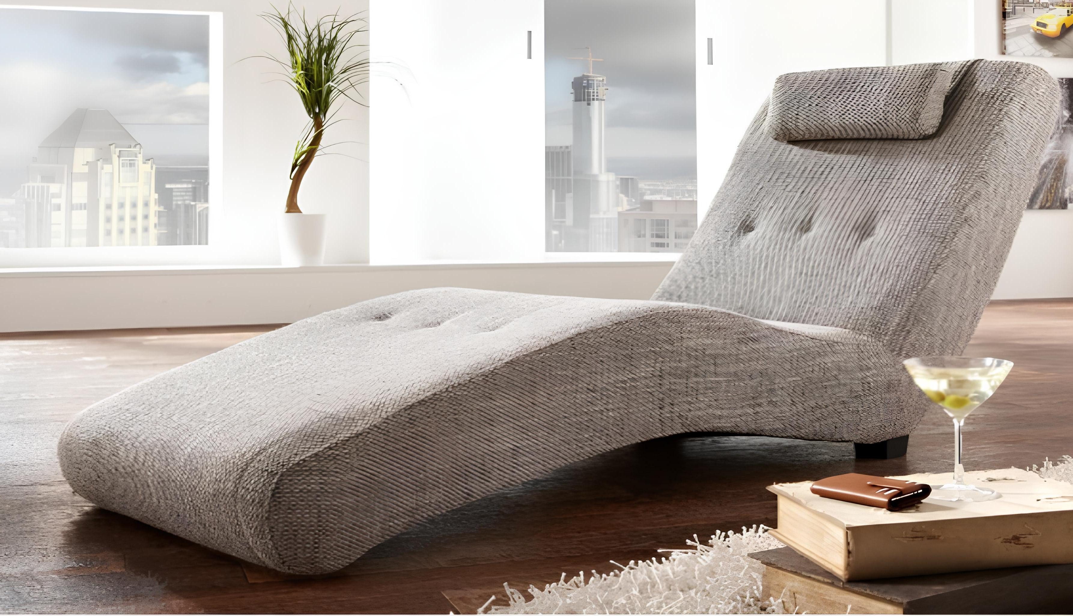 Xlmoebel Chaiselongue Chesterfield Relaxliege aus hochwertigem Textil in elegantem Design, 1 Teile, Hergestellt in Europa