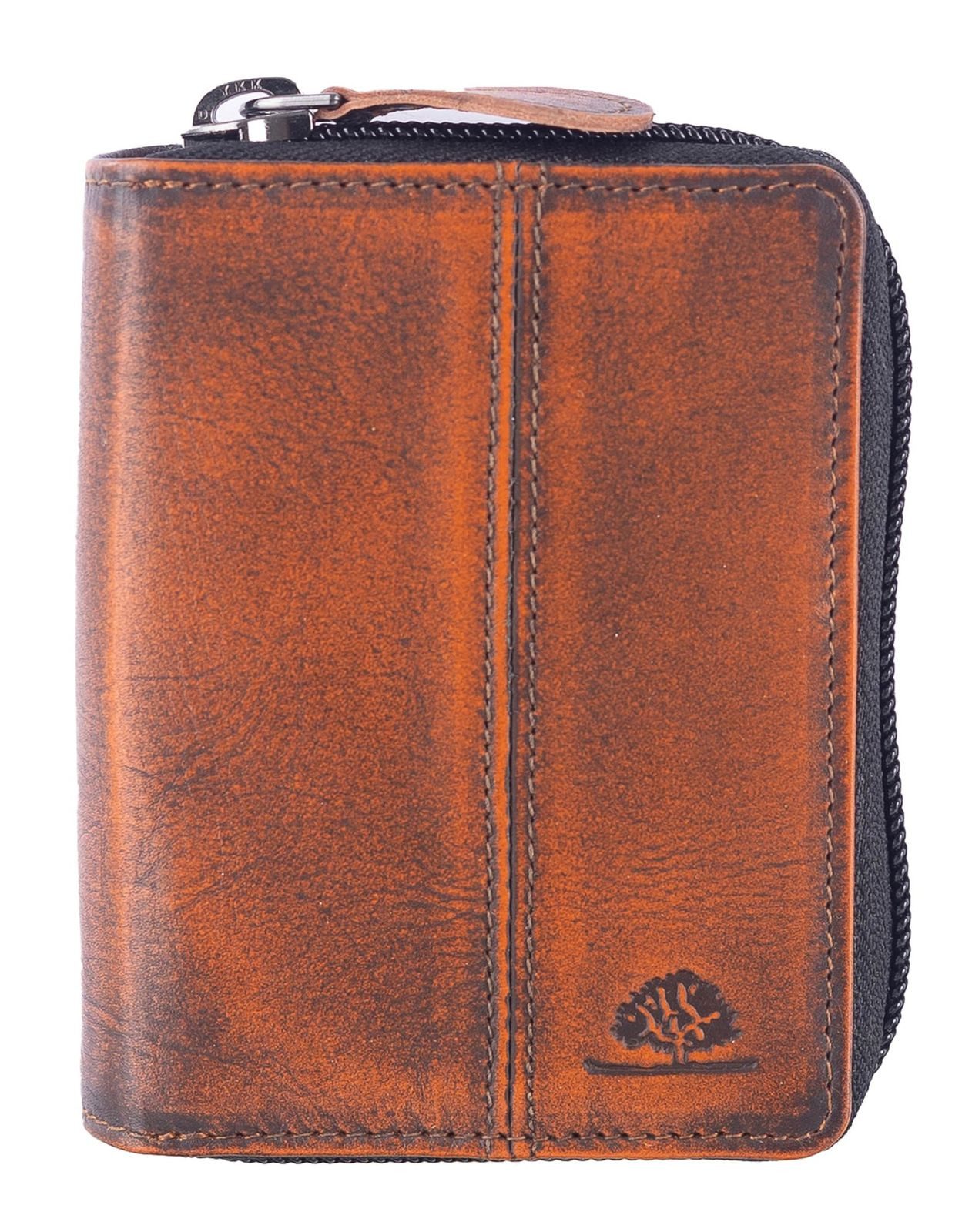 Greenburry Kartenetui Card Case RFID, aus echtem Rindsleder mit RFID-Blocker Schutz