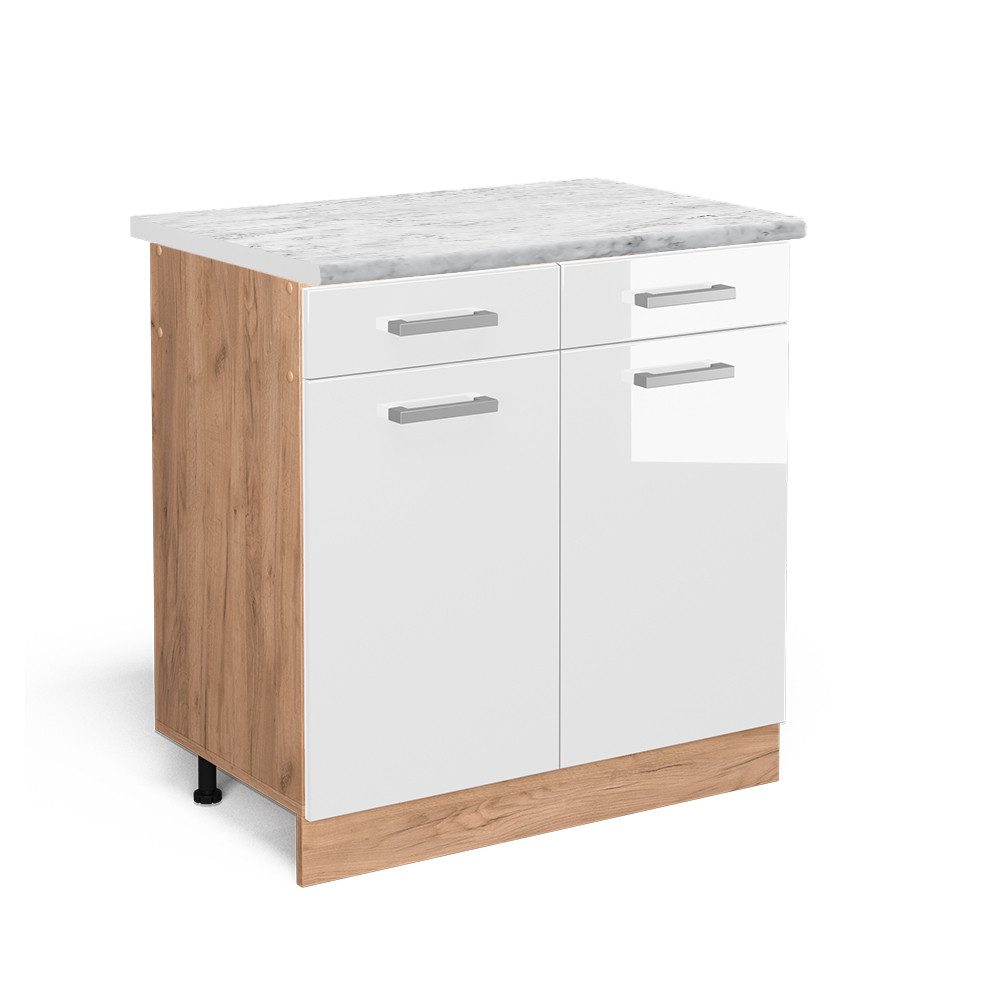 Vicco Küchenunterschrank R-Line Schubladenschrank für die Küche Weiß Hochgl günstig online kaufen