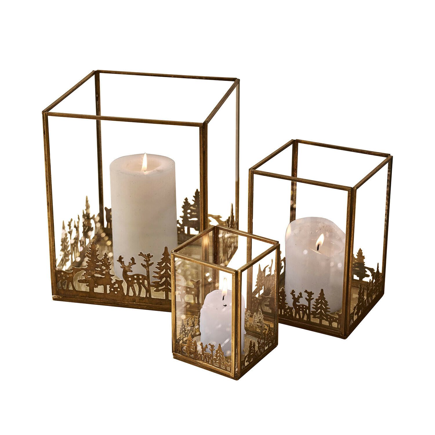 Mirabeau Windlicht Windlicht 3er Set Solenda antikgold/klar (3er Set, 3er S günstig online kaufen