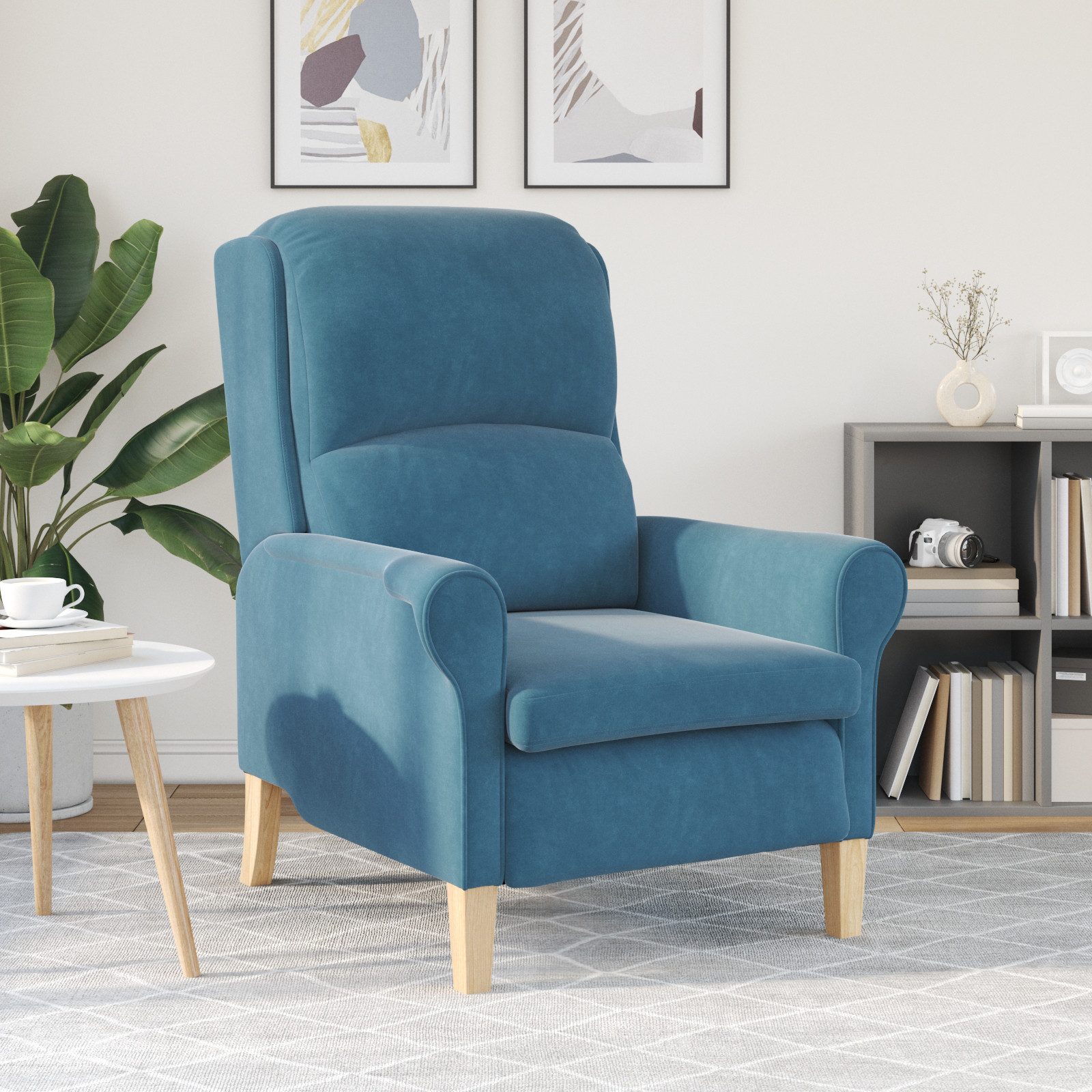 vidaXL Sessel blauer Sessel Blau Stoff, günstig online kaufen