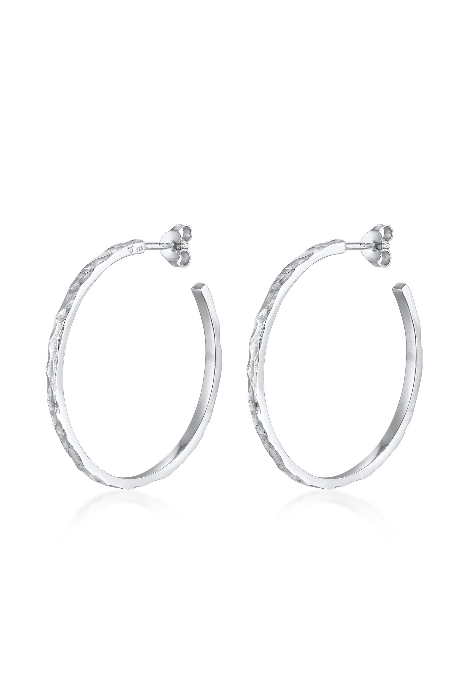 Elli Ohrringe Damen – Gehämmertes Plättchen-Design In 925 Sterling Silber, Antik-Trend, Von JULIE & GRACE