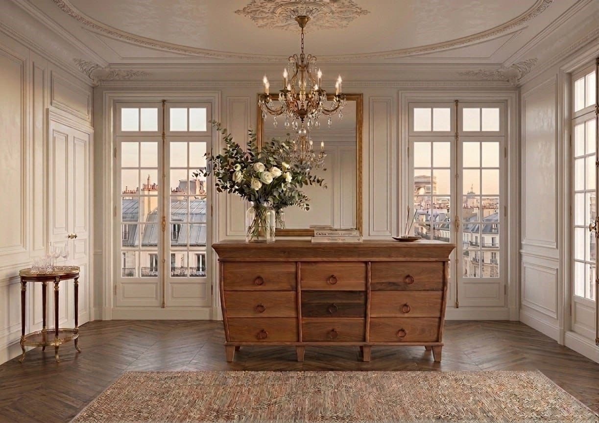 Xlmoebel Sideboard Luxuriöses Braunes Sideboard Exklusive Wohnzimme Holzmöbel Anrichte (1-tlg)