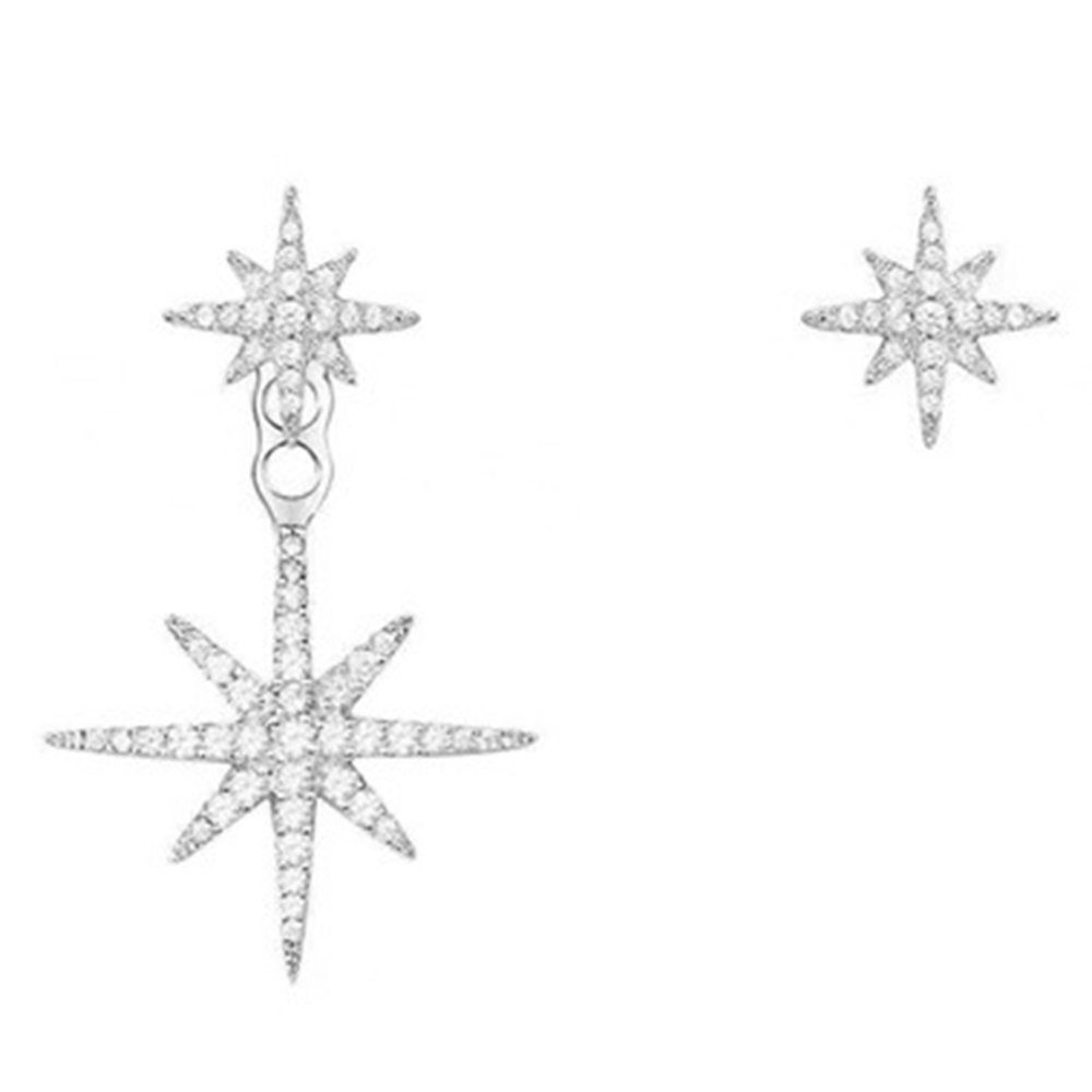 Asymmetrische Ohrstecker, Paar Sterling Haiaveng Ohrringe Silber 925 Beige Ohrhänger Sechseckige Ohrringe,