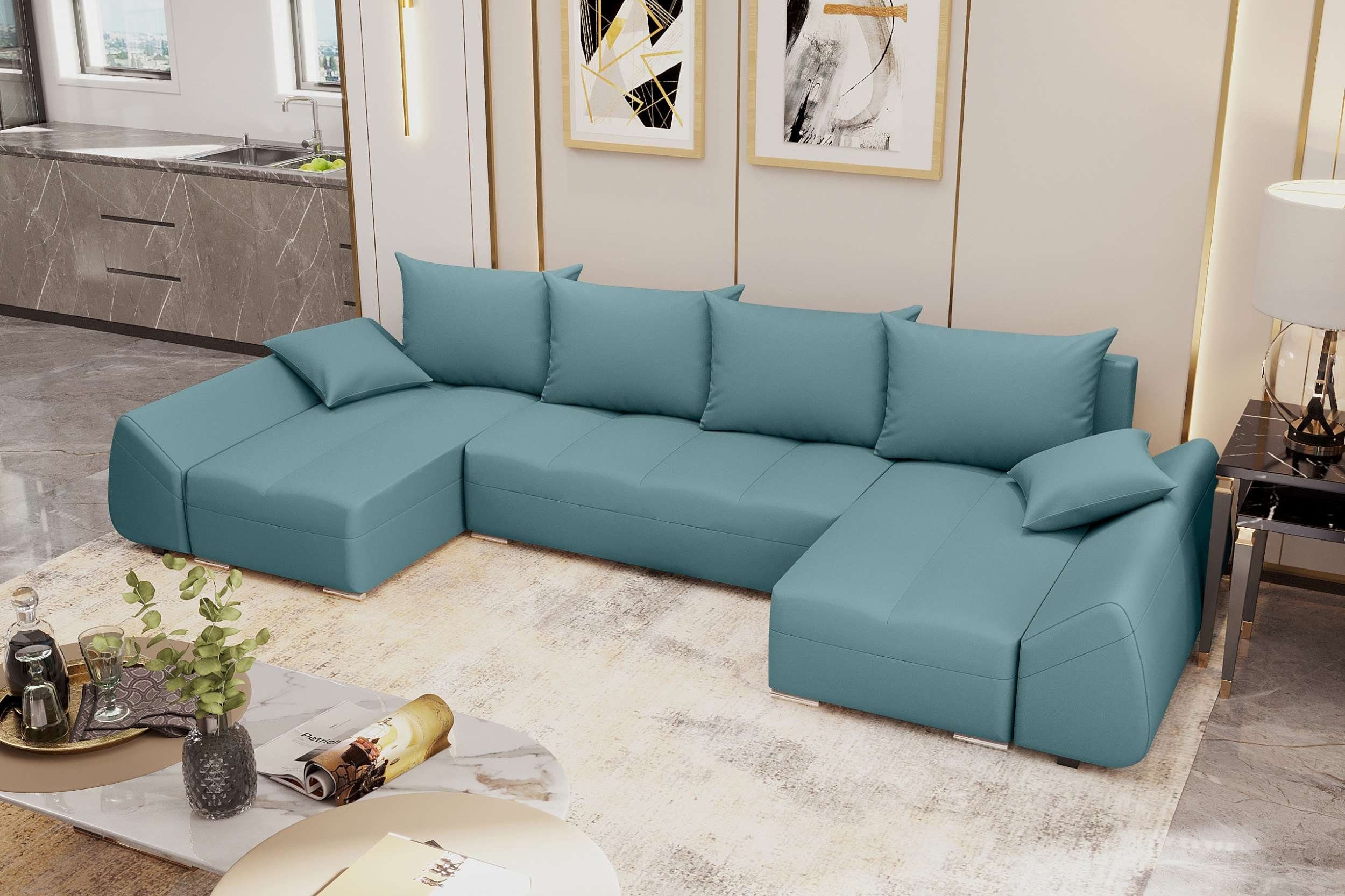 Stylefy Modern Madeira, Bettkasten, Design mit U-Form, mit Sofa, Eckcouch, Wohnlandschaft Bettfunktion, Sitzkomfort,