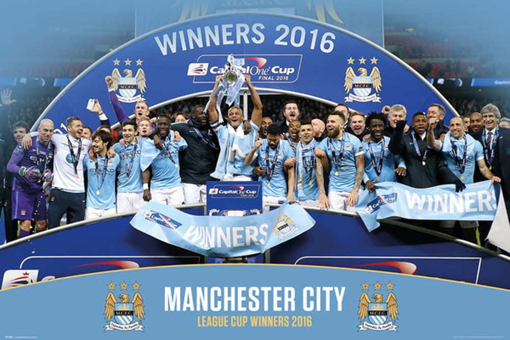 Poster Manchester City - Poster - League Cup Winners 15/16