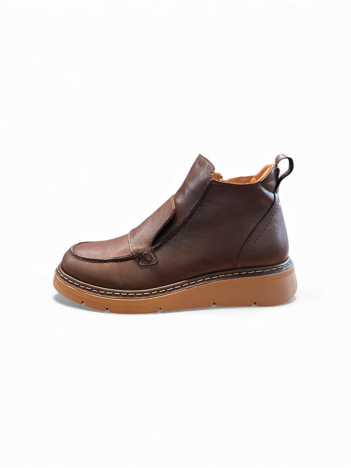 Begoria Damen Moc-Toe Boots aus Echtleder – WeichTritt Stiefelette Stiefelette
