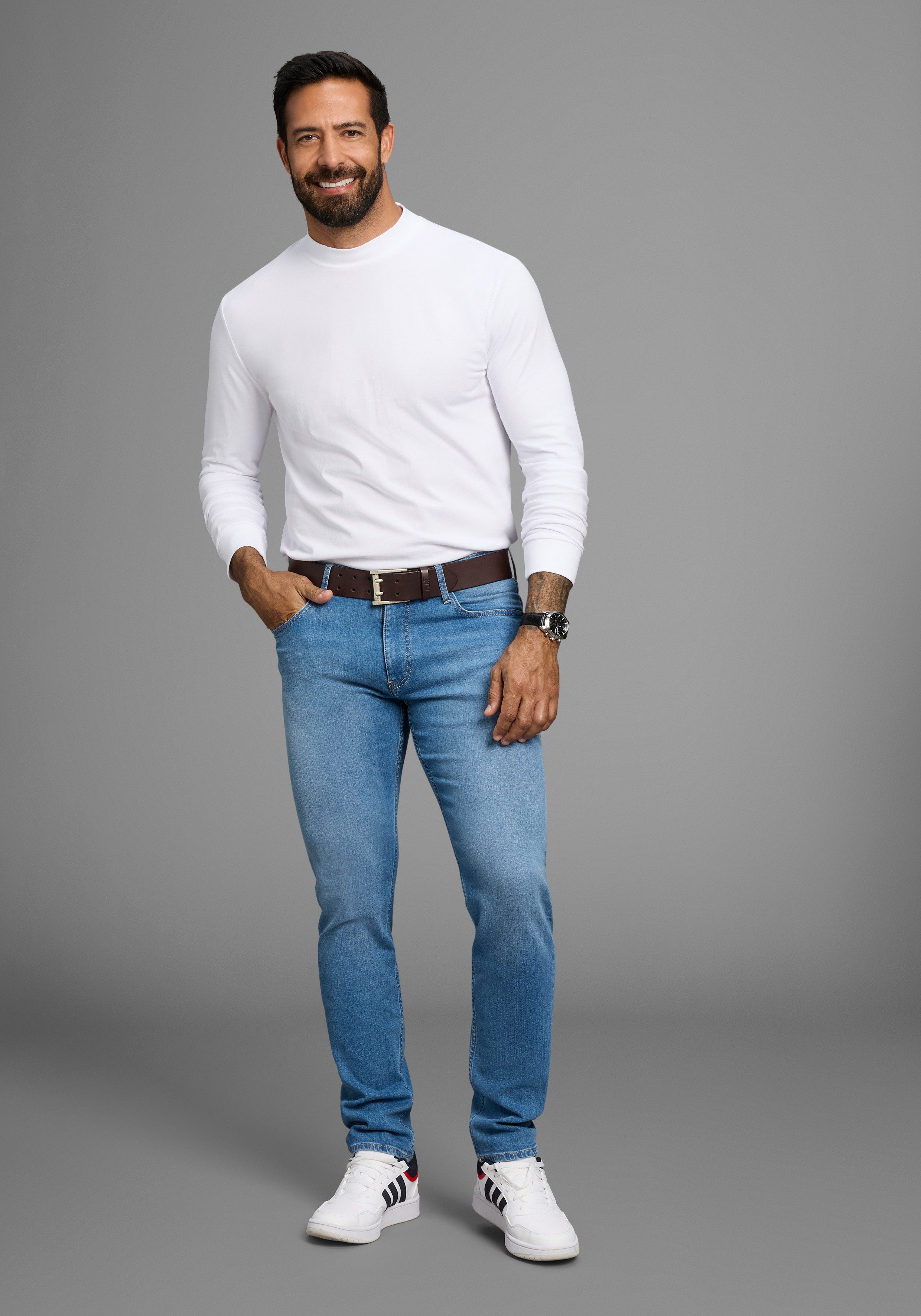 H.I.S Straight-Jeans NEW DALE gerades Bein, mit Used-Effekten, niedrige Leibhöhe – Bild 4 von 5