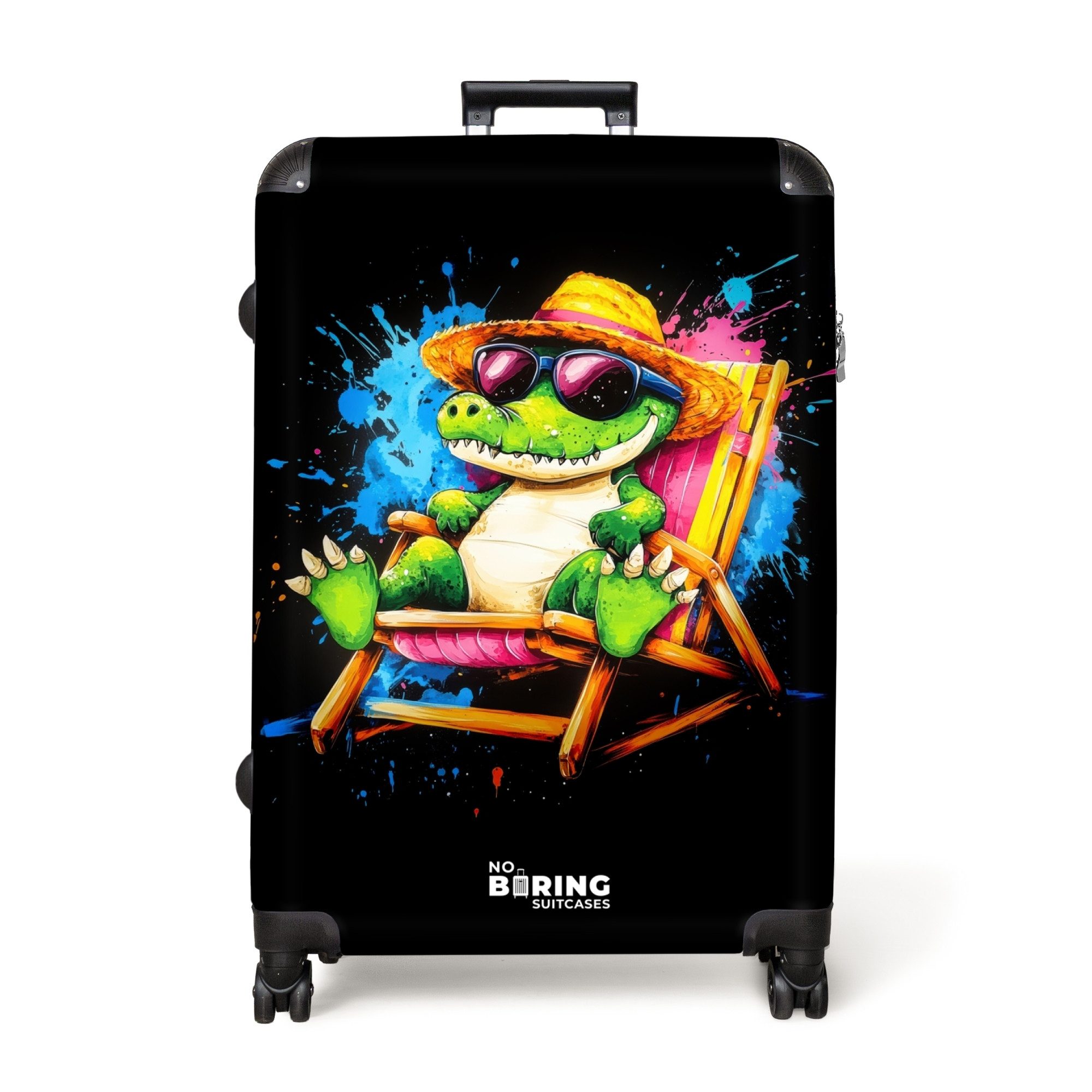 NoBoringSuitcases.com© Hartschalen-Trolley Sommerkrokodil mit Graffiti 77 günstig online kaufen