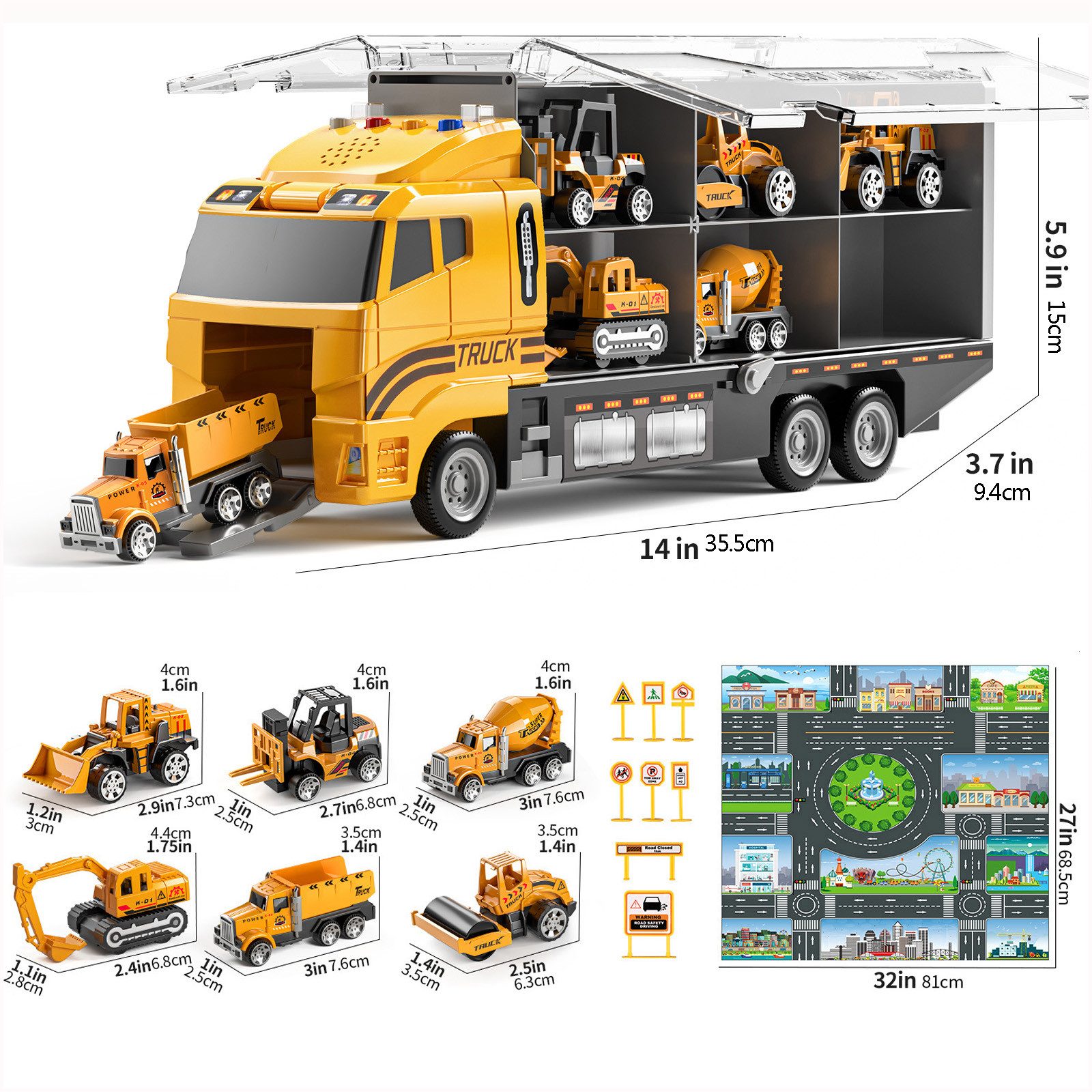 Snaen Spielzeug-Auto Bau Spielzeug Auto Träger Fahrzeug Spielzeug mit Spiel günstig online kaufen