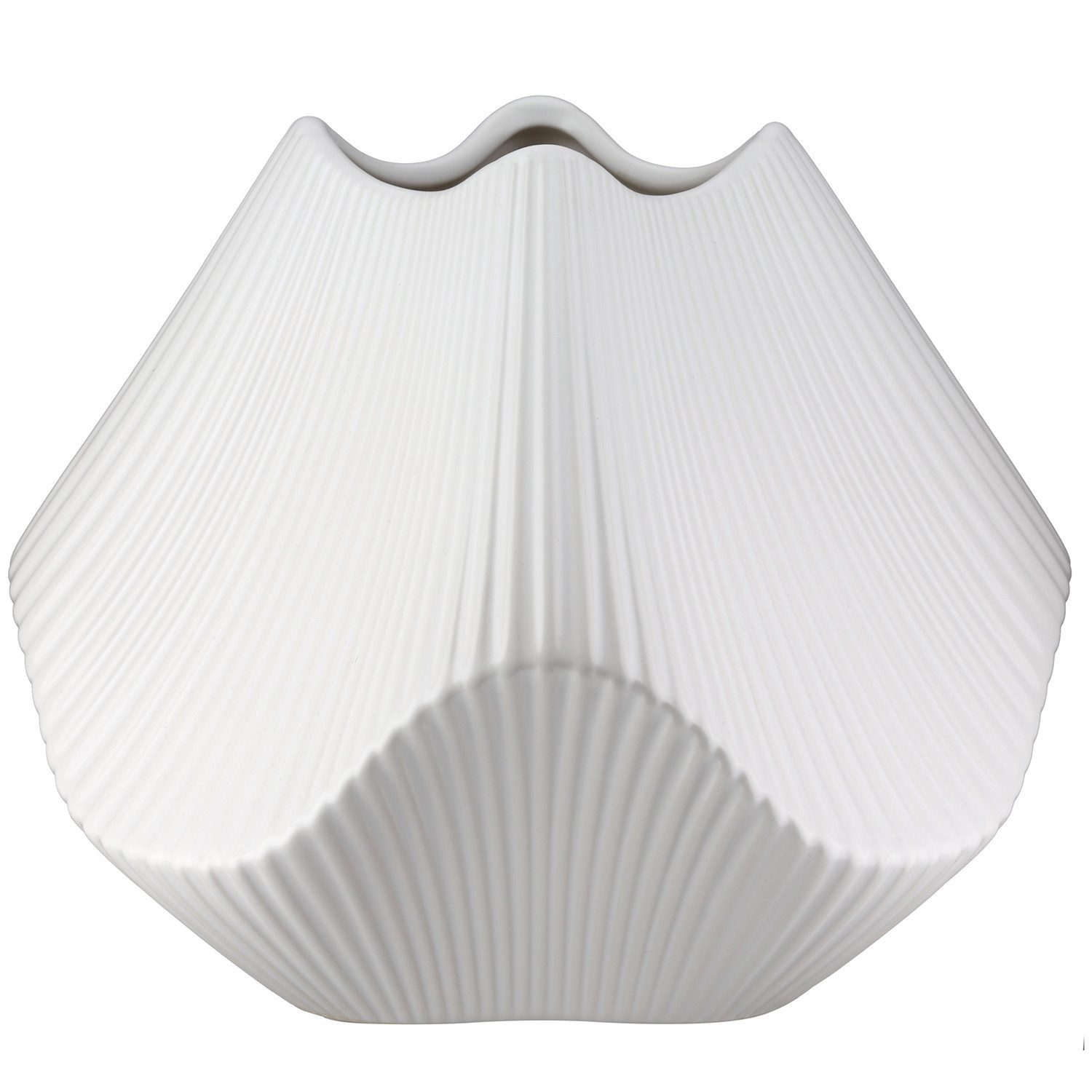 GILDE Tischvase Vase Lamellen H. 18,5 cm (1 St), Matte Lamellen-Struktur, Dekovase