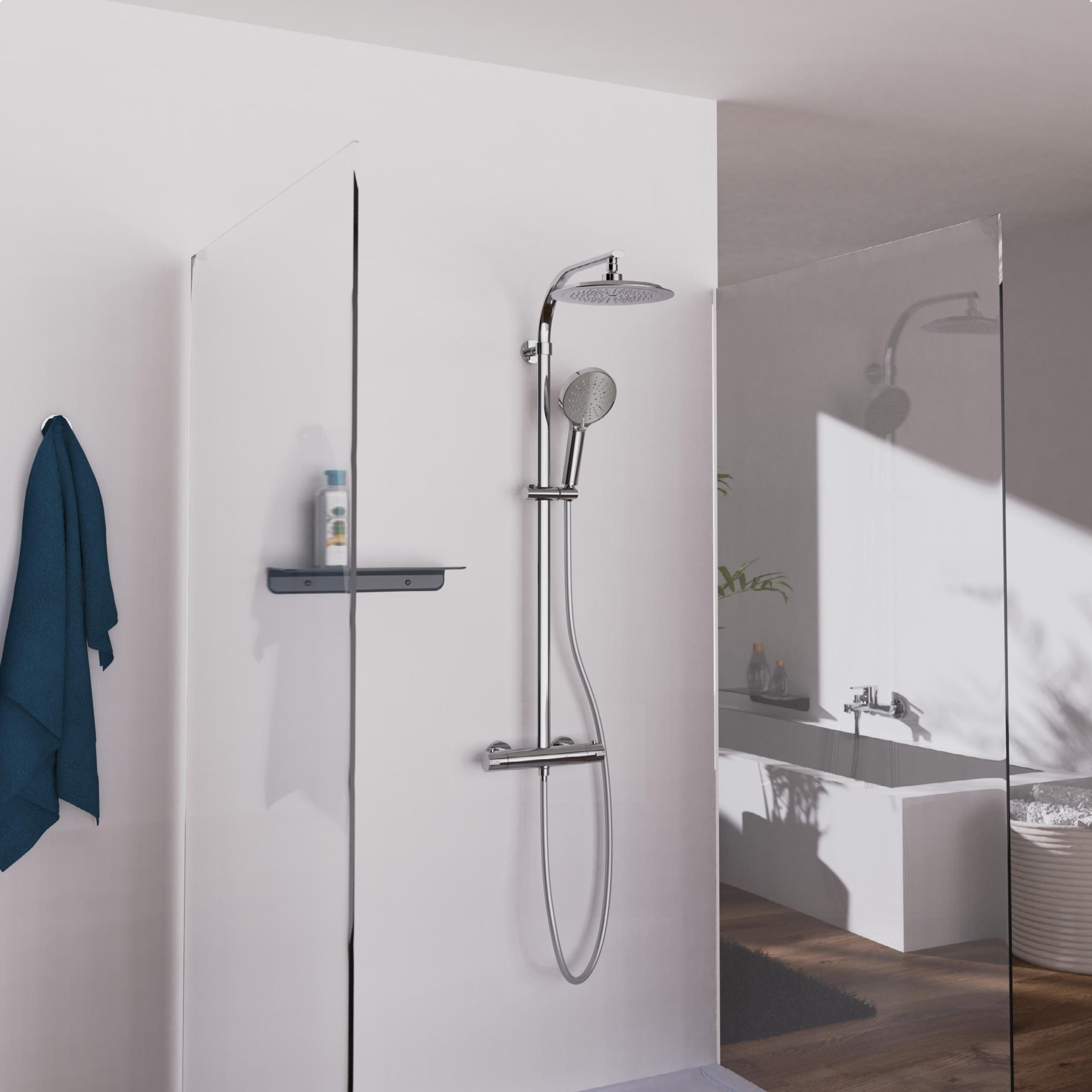 Schütte Duschsäule MADURA FRESH, Höhe 101 cm, inkl. Wasserspardichtung, Sicherheitssperre, Antikalk, höhenverstellb.