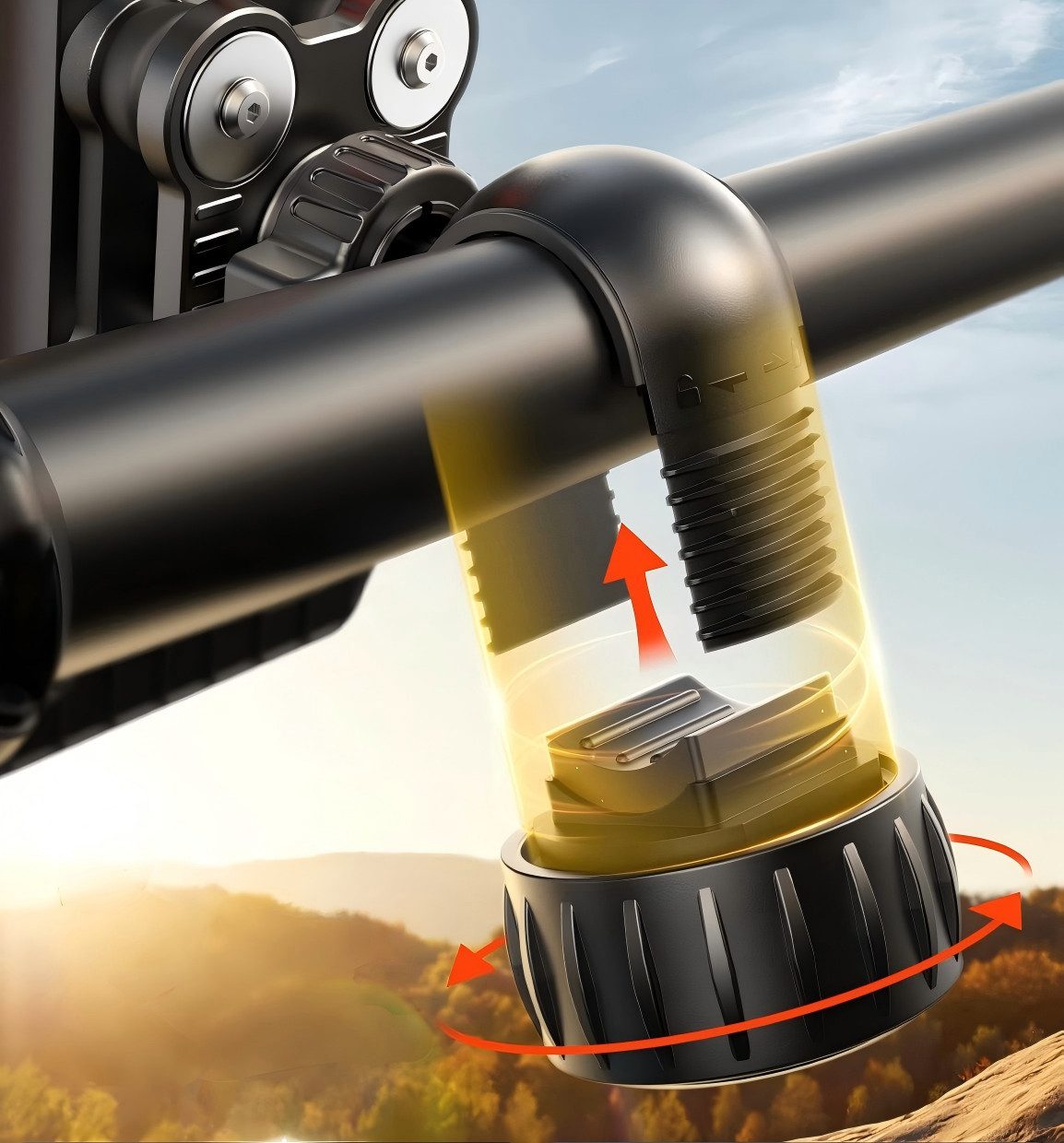 Refined Living Handy-Halterung Handyhalterung Fahrrad & Motorrad mit Stoßdämpfer, 360° Drehbar, (Universal, Smartphone-Halterung, handyhalter lenker, fahrrad handy halterung stoßdämpfer, handyhalterung e-scooter, smartphone halter fahrrad, für Smartphones von 4,7–7 Zoll – kompatibel mit iPhone, Samsung, u.v.m, Werkzeuglose Montage, Anti-Rutsch-Oberfläche, Seitentasten bleiben frei, Kameraschutz, 1-tlg., Stabile & stoßdämpfende Halterung, Sicher, Stabil, wetterfest, für Fahrrad, Mountainbike, Motorrad, E-Scooter,Kinderwagen,Traktor)