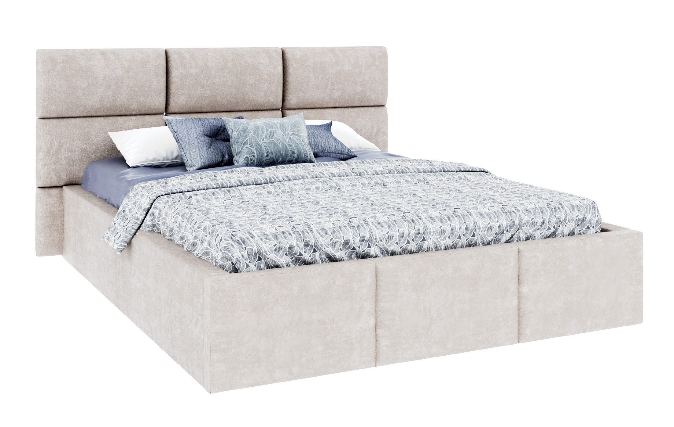 FDM Polsterbett modern mit Bettkasten MADE IN EU - mit hochwertigem Velours günstig online kaufen