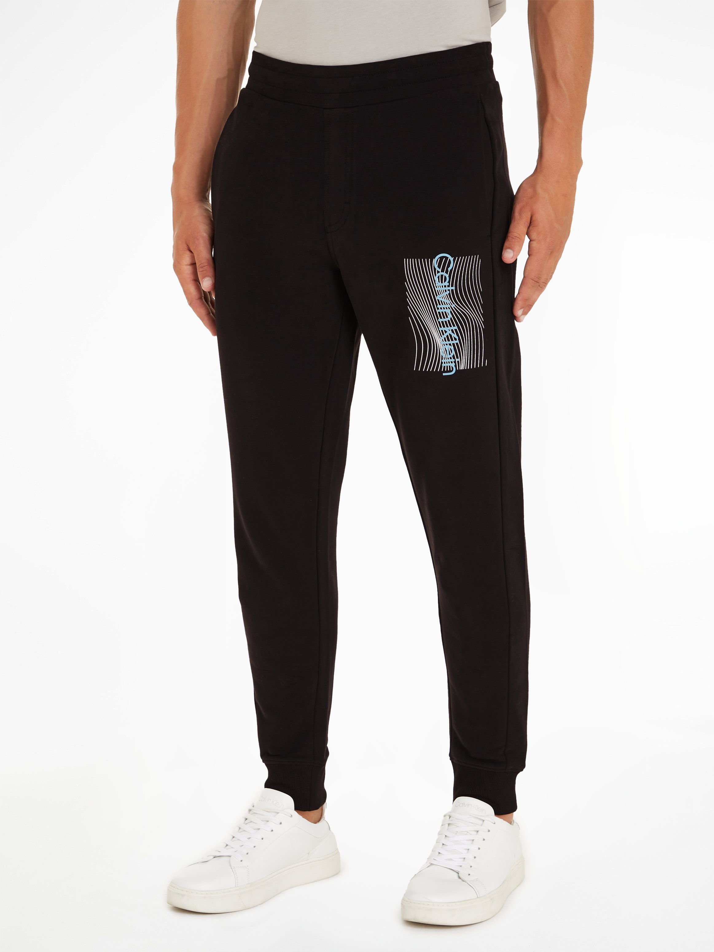 Calvin Klein Sweatpants WAVE LINES HERO LOGO SWEATPANTS mit Markenlabel Ck Black