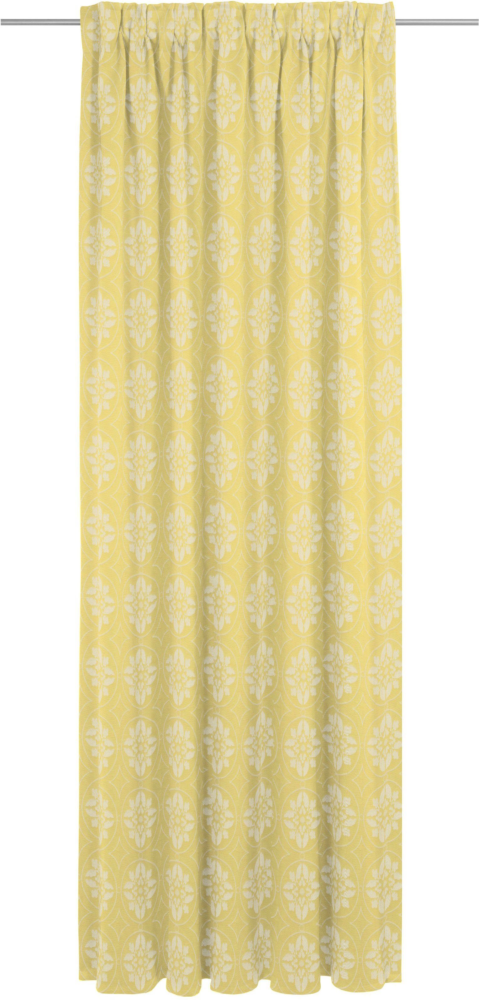 Vorhang Romantic Puligny light, Adam, Multifunktionsband (1 St), blickdicht, Jacquard, nachhaltig aus Bio-Baumwolle gelb