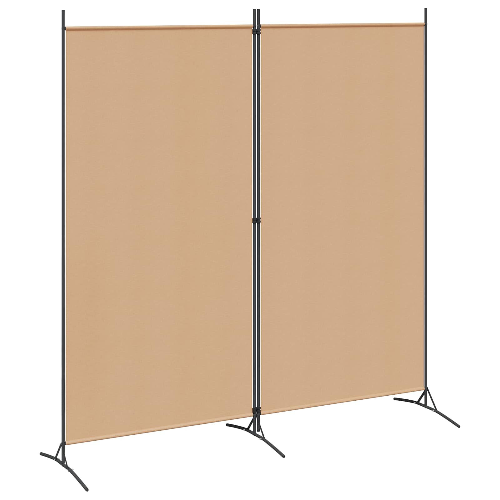 vidaXL Raumteiler 2-teiliger Raumteiler Beige 175 x 180 cm Stoff, 1-tlg.