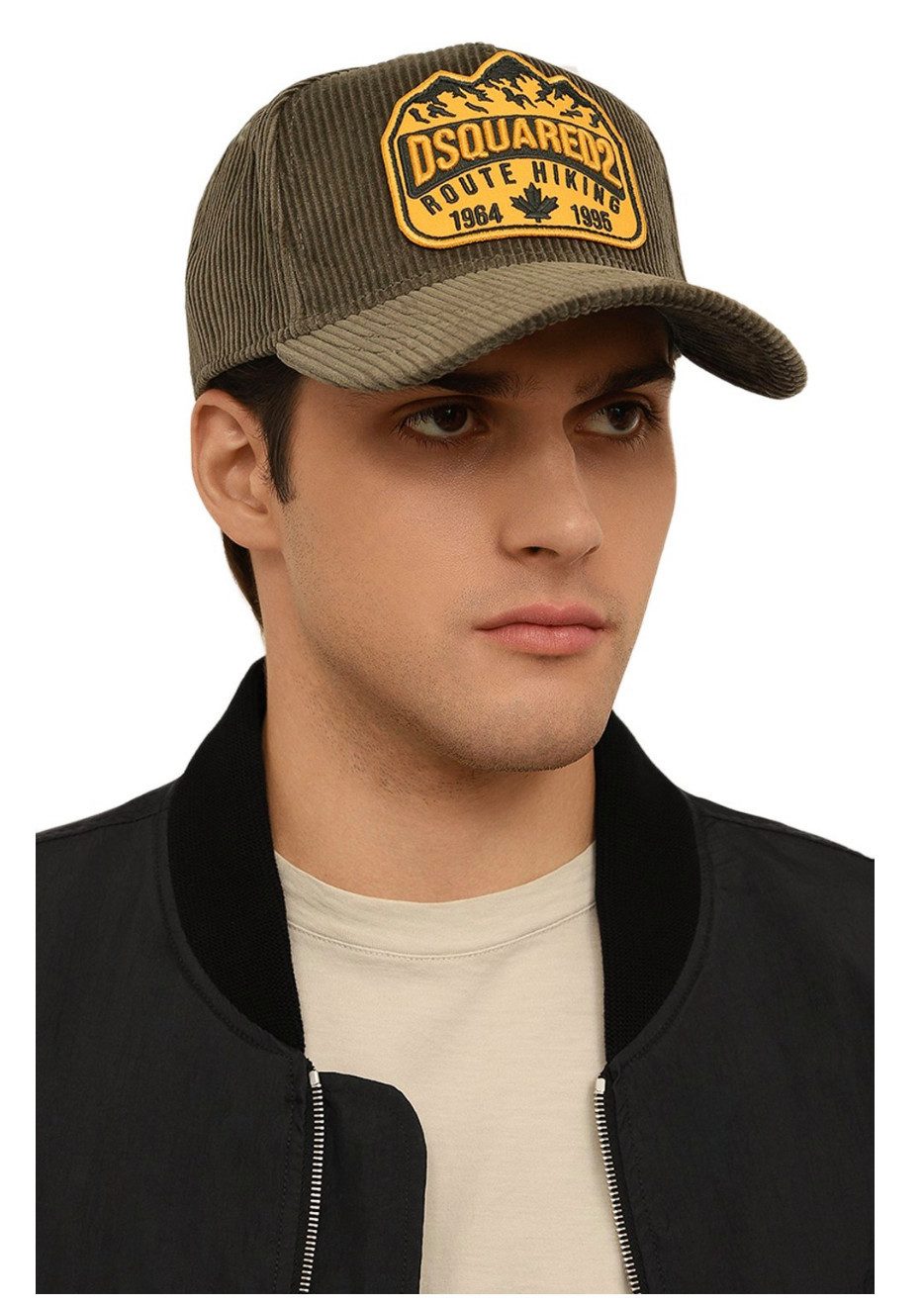 Dsquared2 Baseball Cap Cord Route Hiking Patch Kappe Mütze Basebalkappe Cap strukturierter Baumwoll-Cordqualität