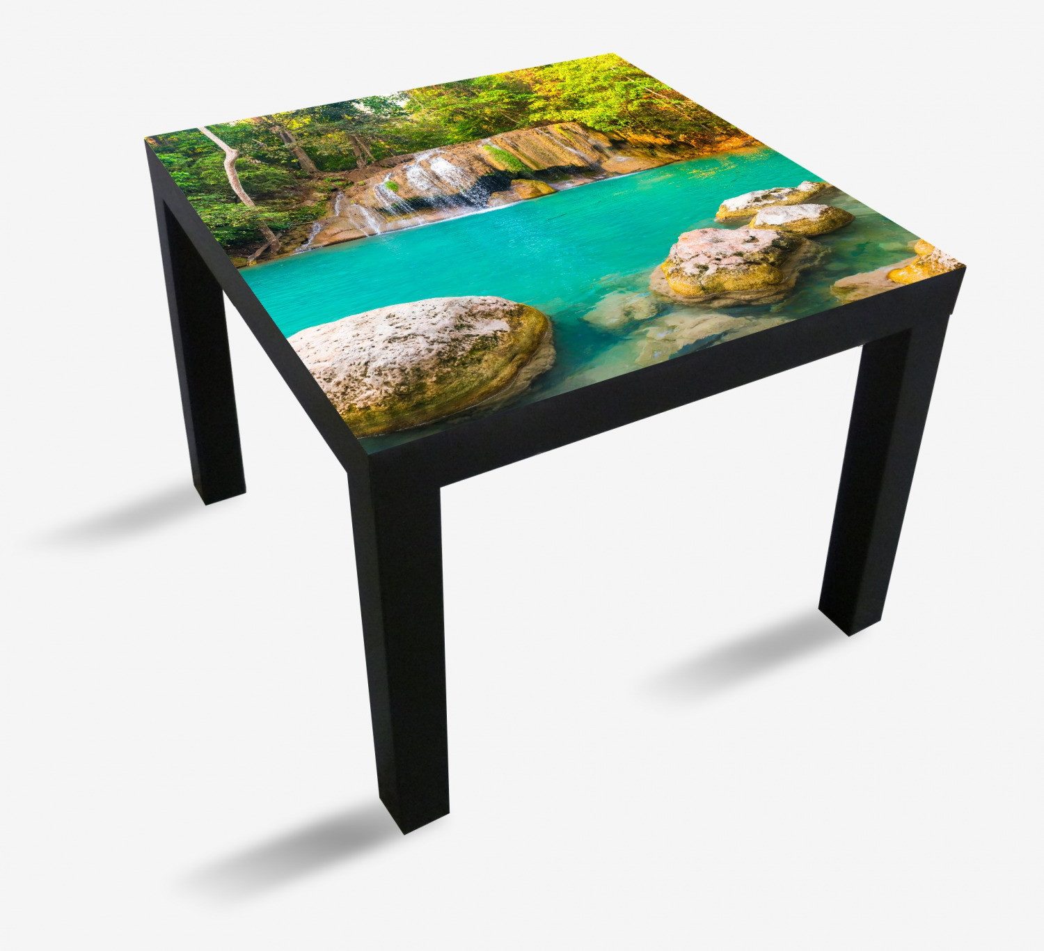 Wallario Tischplatte Paradiesischer Wasserfall (1 St), für Ikea Lack Tisch geeignet