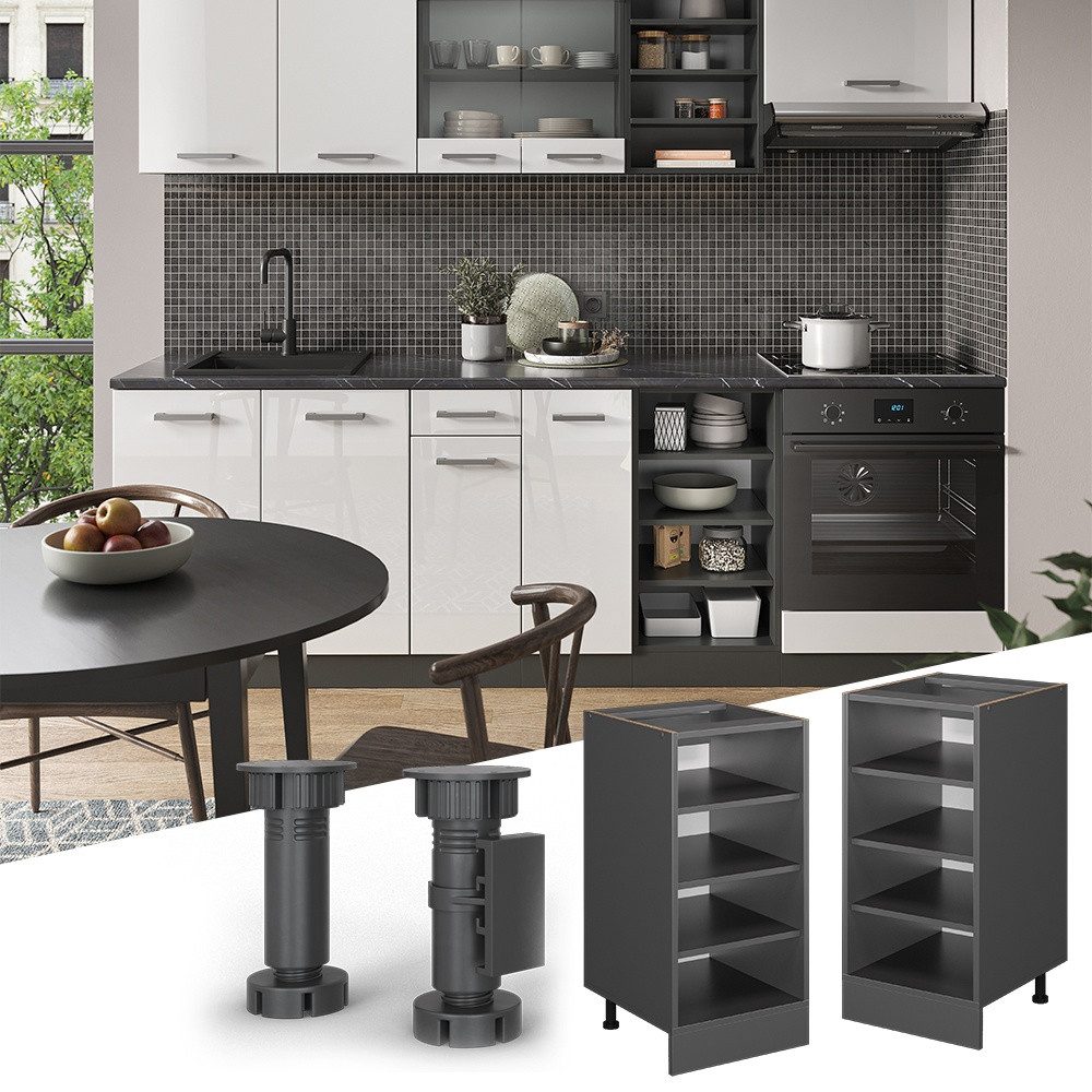 Vicco Unterschrank R-Line, Anthrazit/Anthrazit, 40 cm ohne Arbeitsplatte (1-St)