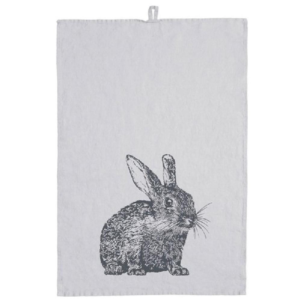 Frohstoff Geschirrtuch Geschirrtuch Wildkaninchen Leinen Anthrazit
