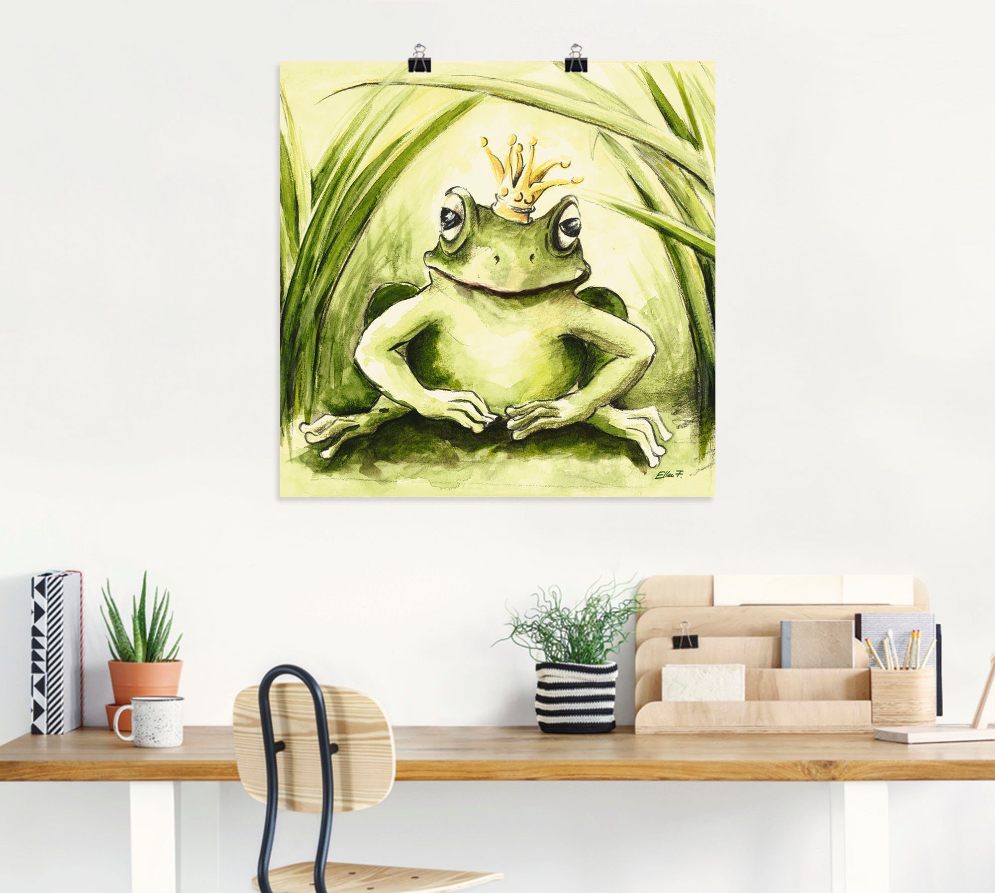 Artland Wandbild Kleiner Frosch, Geschichten Größen in Wandaufkleber versch. (1 Poster St), Leinwandbild, Alubild, & als oder Märchen