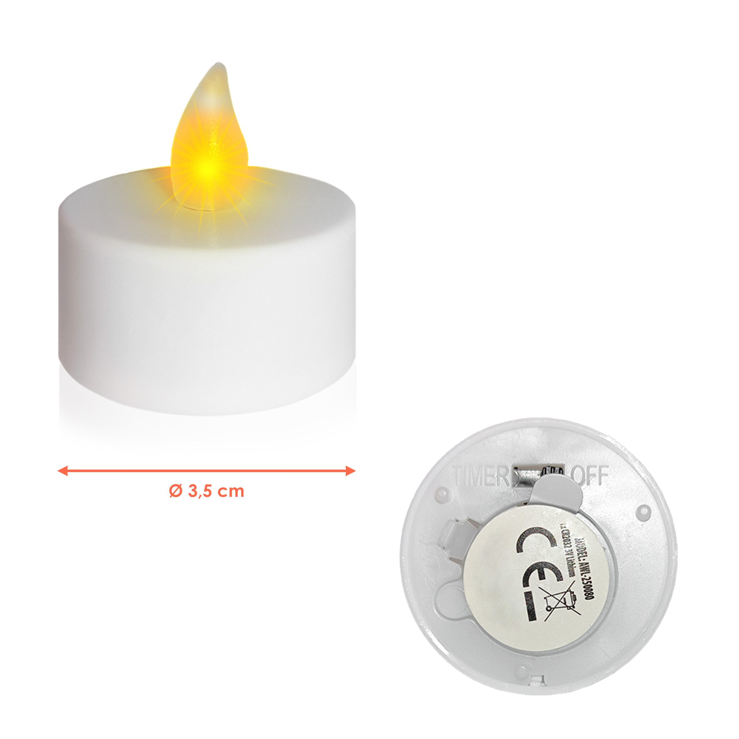 Spetebo Teelicht LED warm weiß mit Flackereffekt und Timer (24er Set, 1-tlg günstig online kaufen