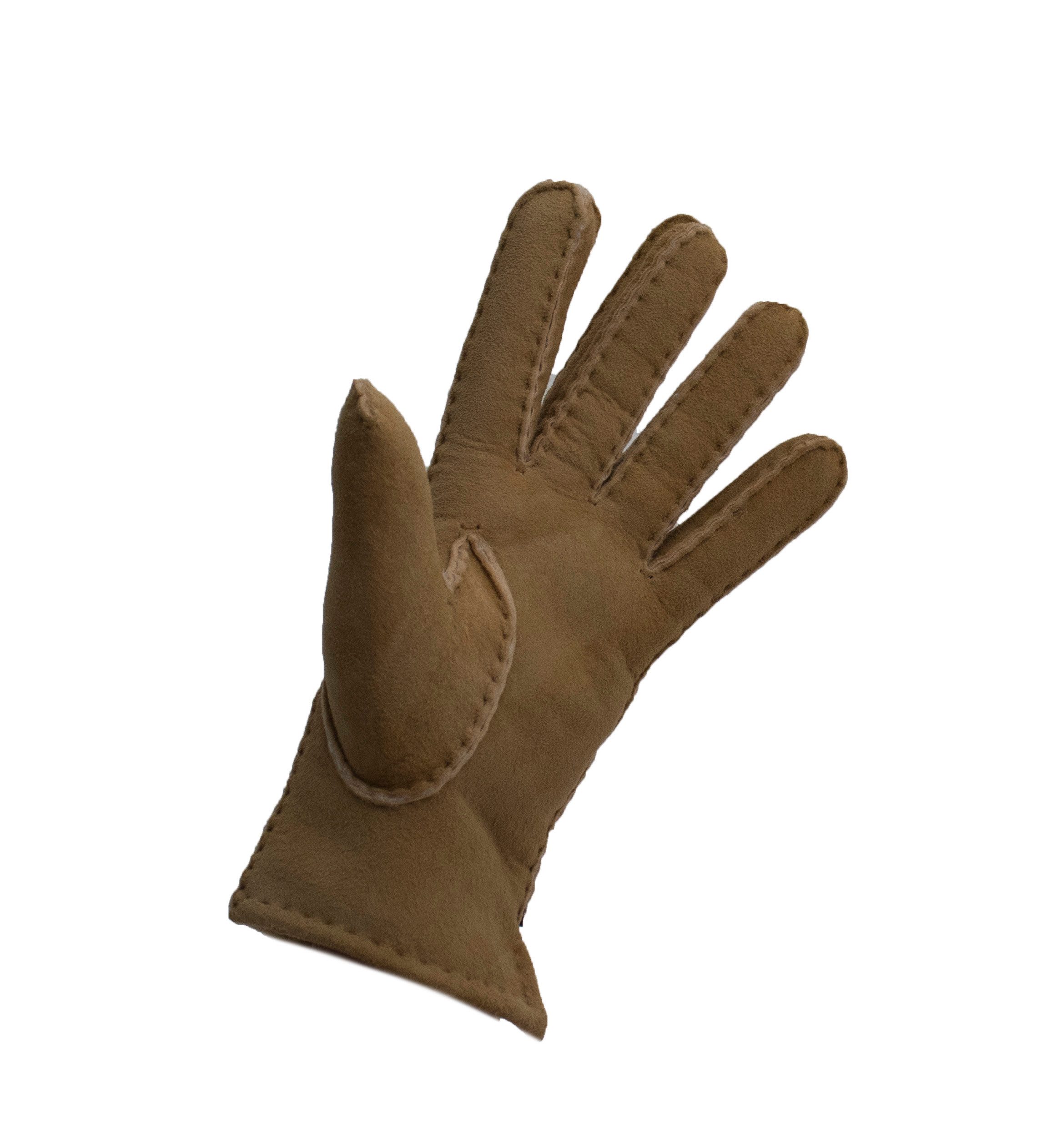 Reissner Lammfelle Lederhandschuhe Handschuhe echtes Merino Lammfell Obermaterial Veloursleder Beige L (1-St)