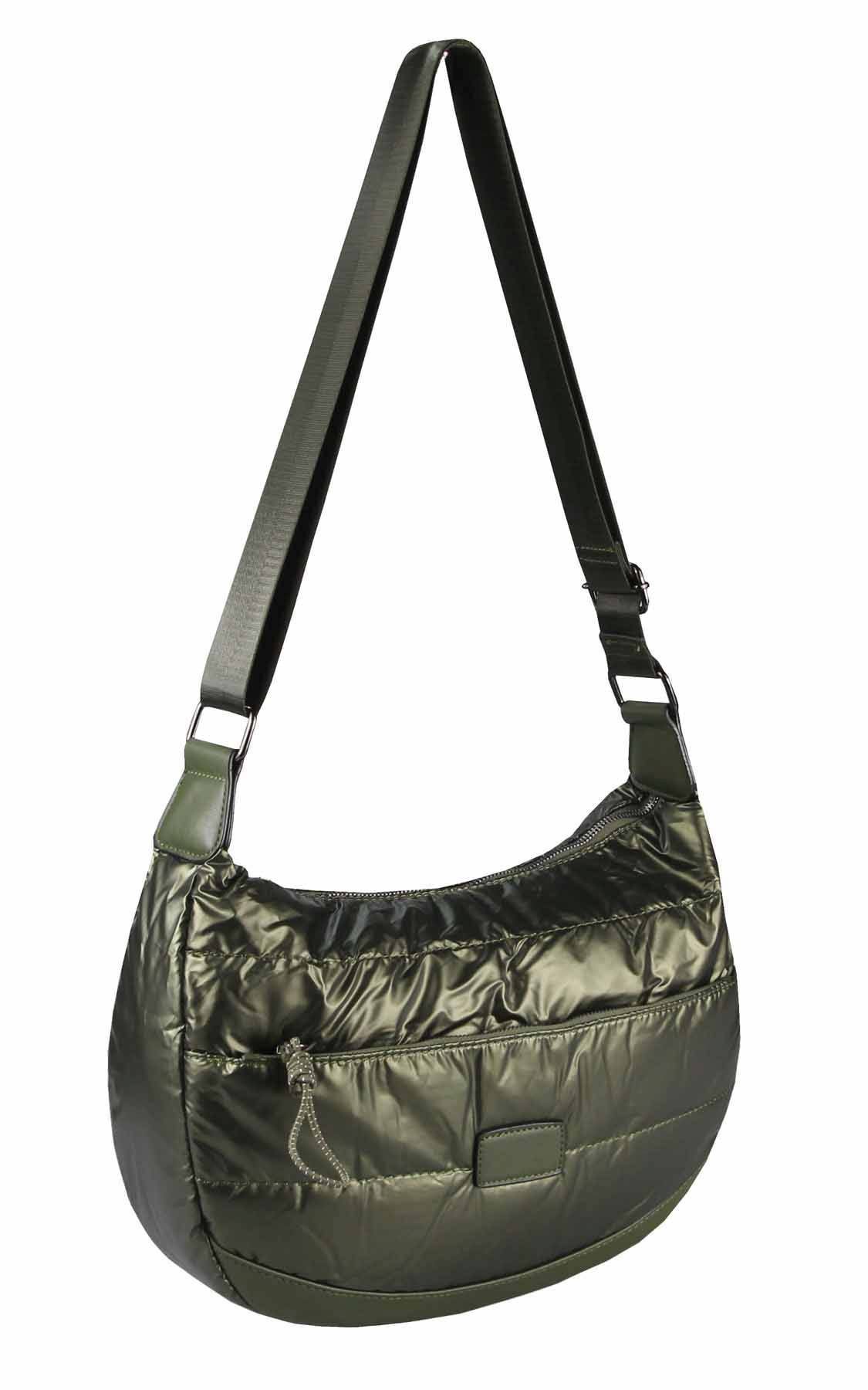 ITALYSHOP24 Schultertasche Damen Halbmond Tasche Cross Over Nylon Shopper B günstig online kaufen