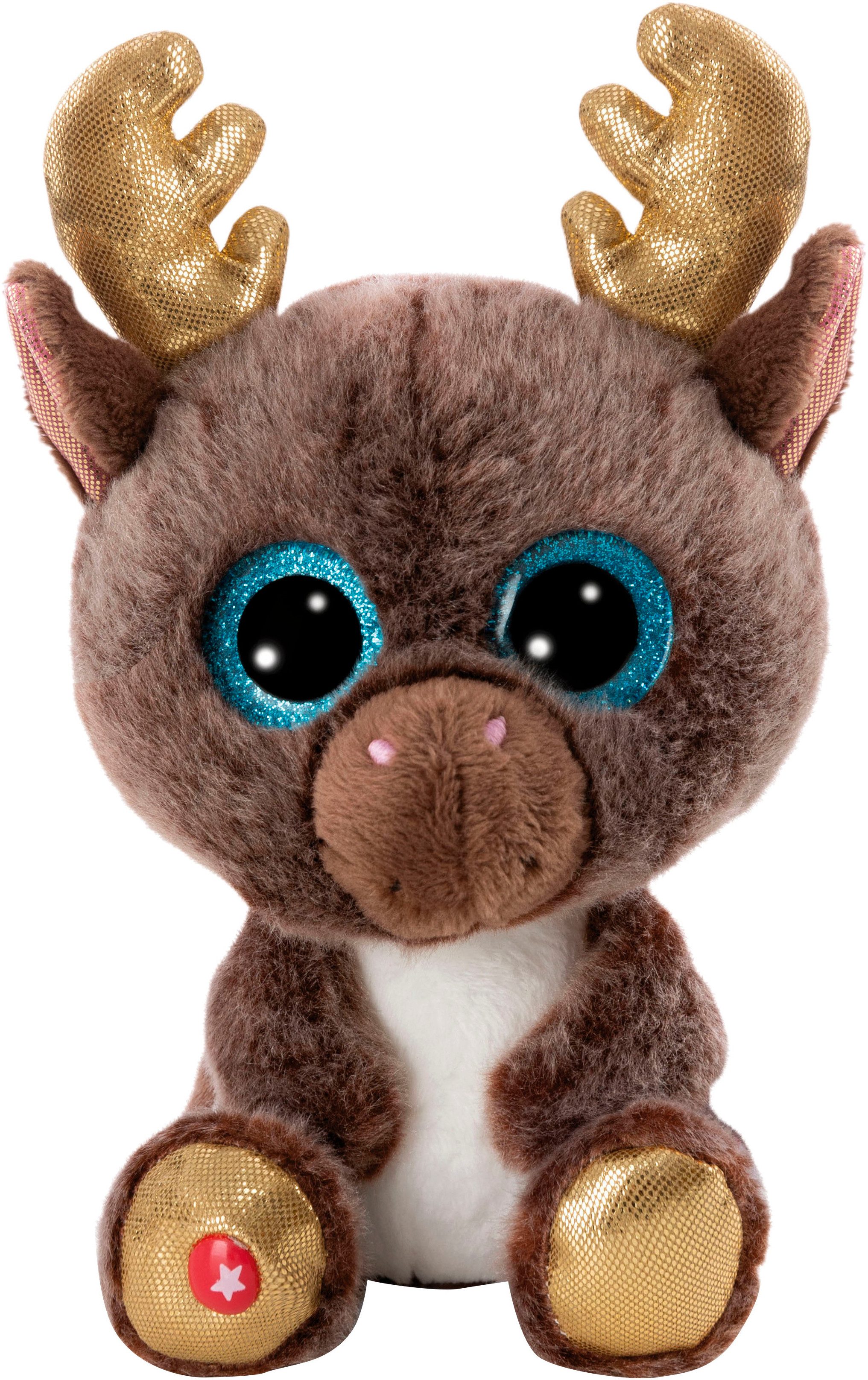 Nici Kuscheltier Glubschis, Rentier Chocolate Mousse, 15 cm schlenkernd