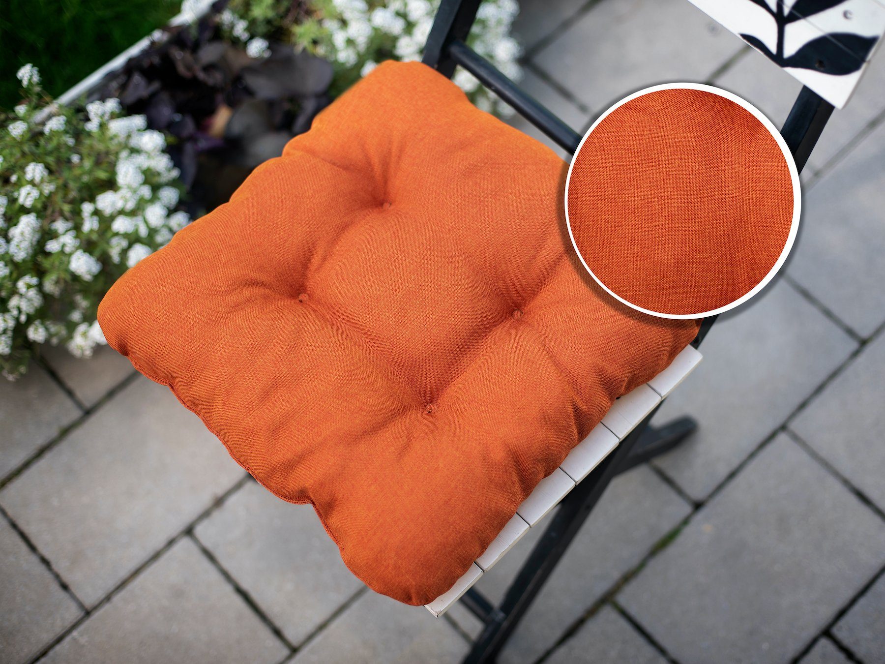 4er Set Bänke 8cm, cm / Auflage Stuhlkissen 40x40 Stuhlkissen Polsterauflage für orange Stühle Bequeme sunnypillow
