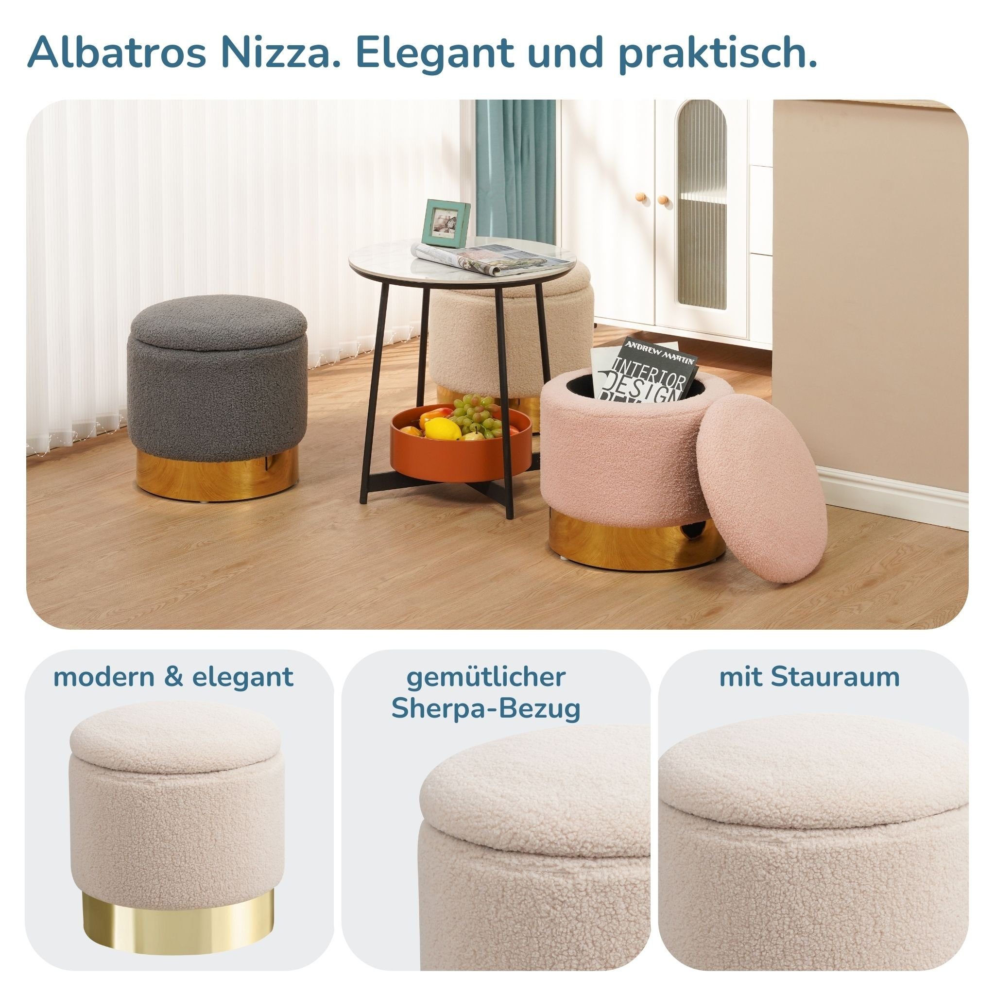 Albatros International Polsterhocker Albatros Hocker mit günstig online kaufen