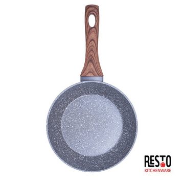 RESTO Kitchenware Bratpfanne AQUILA, für alle Herdarten, auch Induktion, antihaftbeschichtet, mit einem weichen Griff in Holzoptik