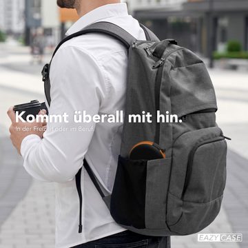 EAZY CASE Kopfhörer-Schutzhülle Universal Tasche für In-Ear Kopfhörer mit Netzfach, Cover für Kopfhörer Reißverschluss rundum Schutz Netzfach rund Orange