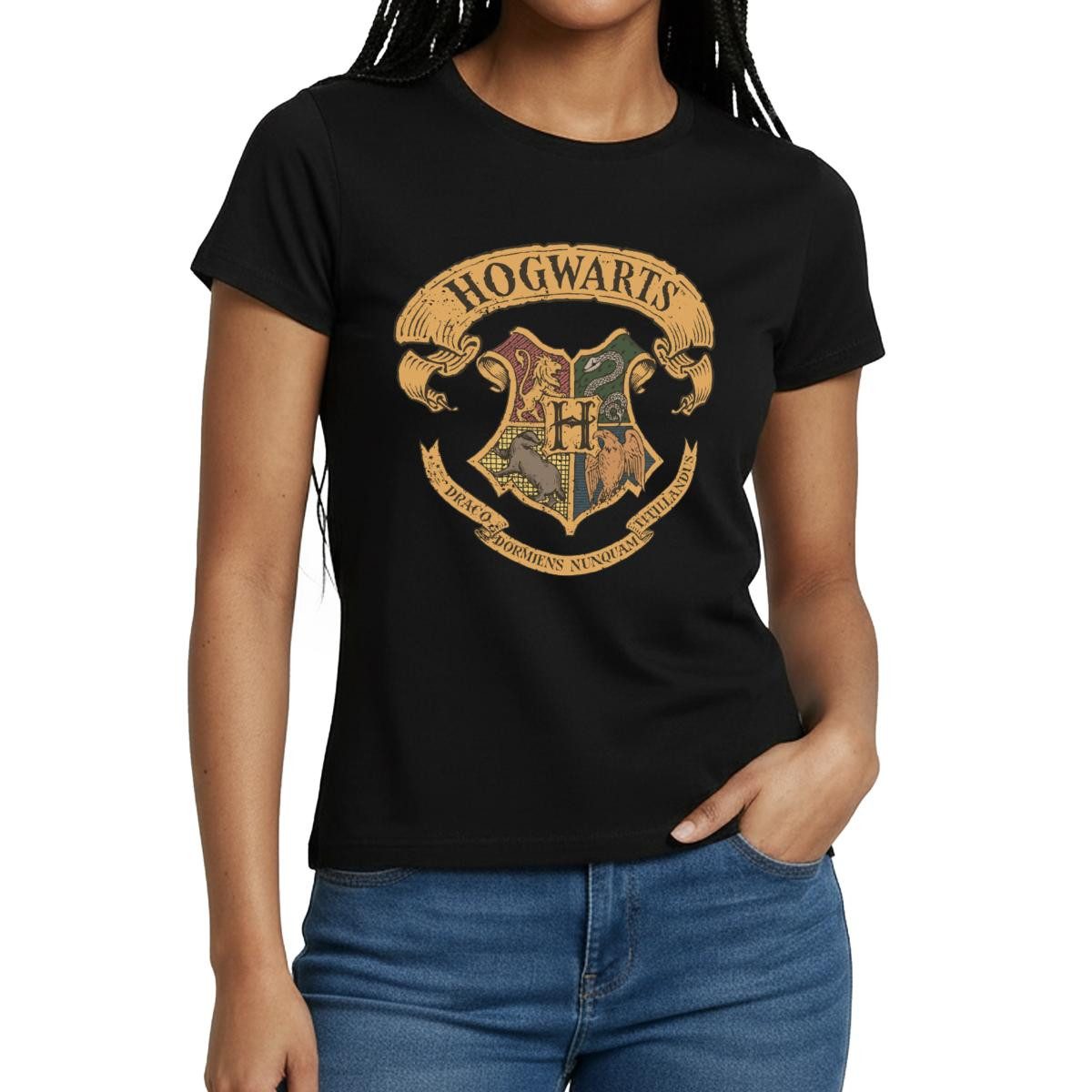 Spreadshirt T-Shirt Harry Potter Hogwarts Wappen Frauen T-Shirt (1-tlg) günstig online kaufen
