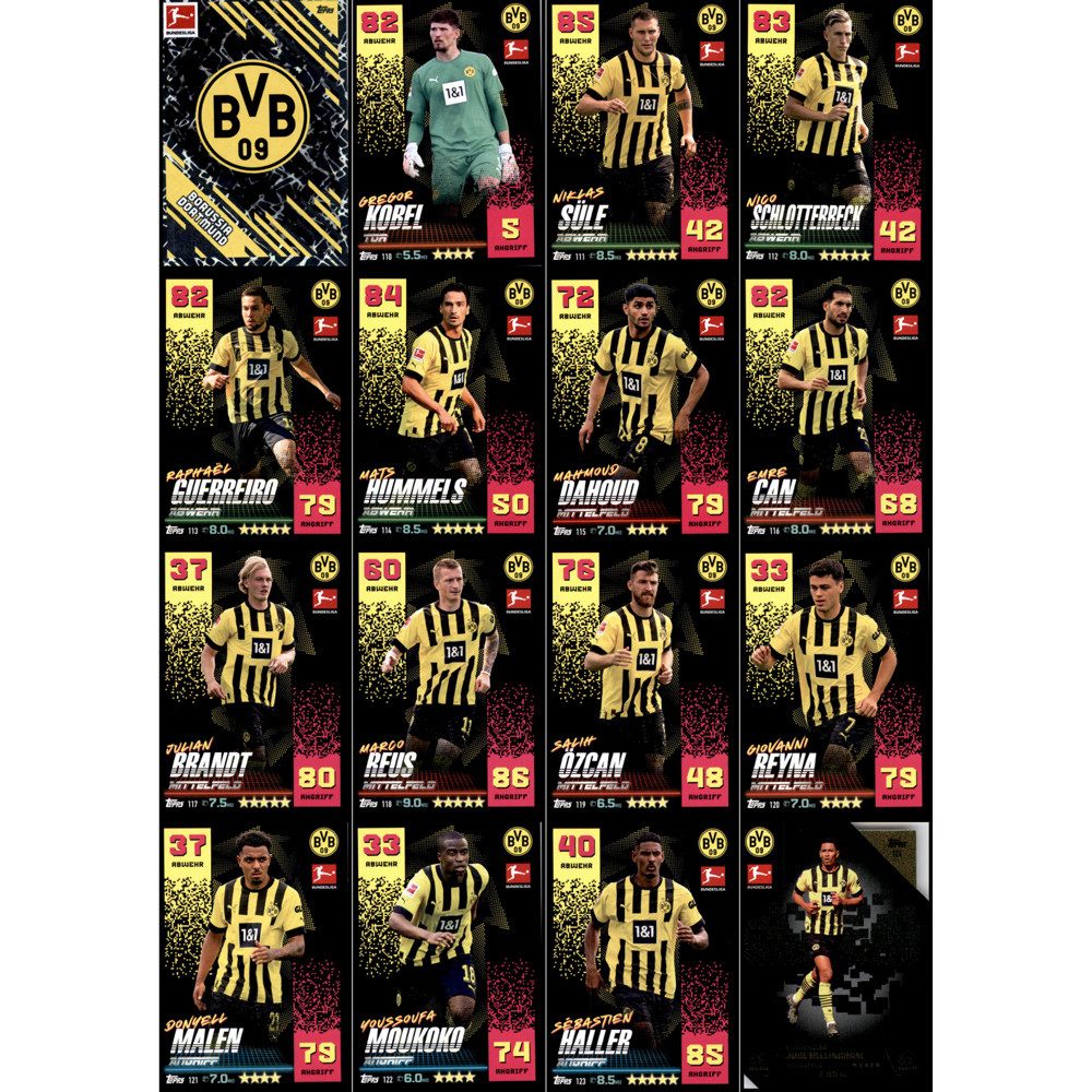 Topps Sammelkarte Topps Match Attax - 2022/23 - Mannschaftspaket - Borussia Dortmund