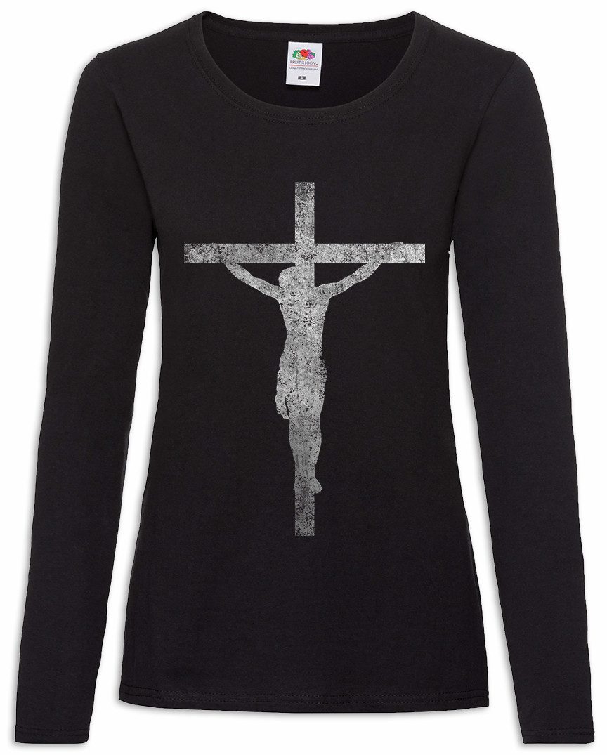 Langarmshirt Jesus Cross Damen Langarmshirt Christ Messiah Messias Christentum