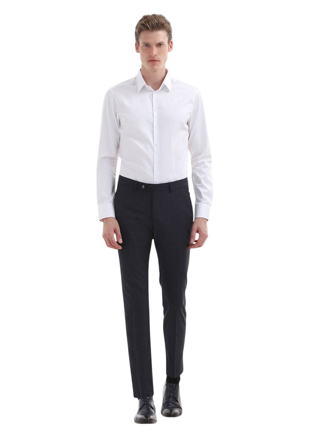 RAMSEY Hemdbluse Weißes Klassisches Super Slim Fit Hemd 100% Baumwolle