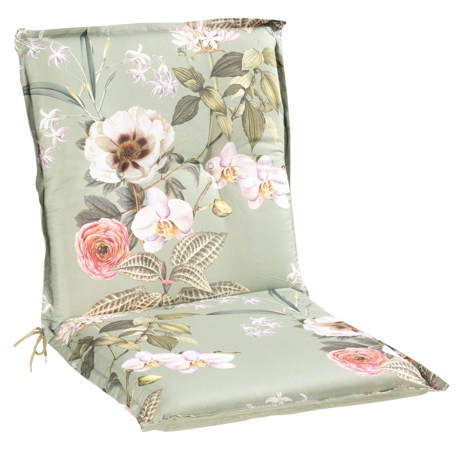 GO-DE Polsterauflage INIA, Mint, Blumenmotiv, 50 x 100 cm, (1 St), Gartenstuhlauflage für Niederlehner