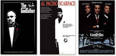 Close Up Poster Gangster Movies Poster 3erSet Der Pate, Scarface, GoodFellas