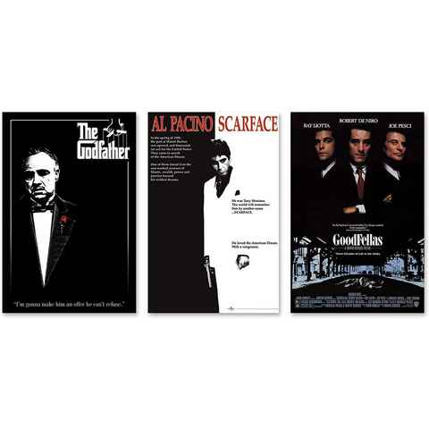 Close Up Poster Gangster Movies Poster 3erSet Der Pate, Scarface, GoodFellas